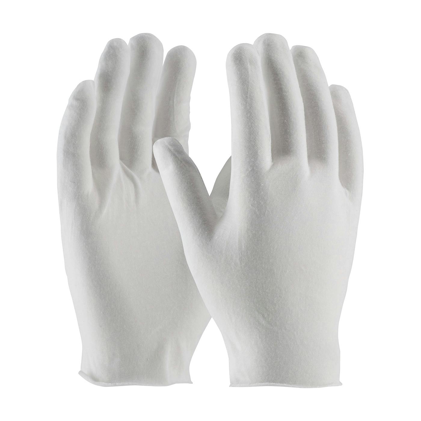 Economy, Light Weight Cotton Lisle / Polyester Inspection Glove with Unhemmed Cuff - Men's, White (97-510) - MENS
