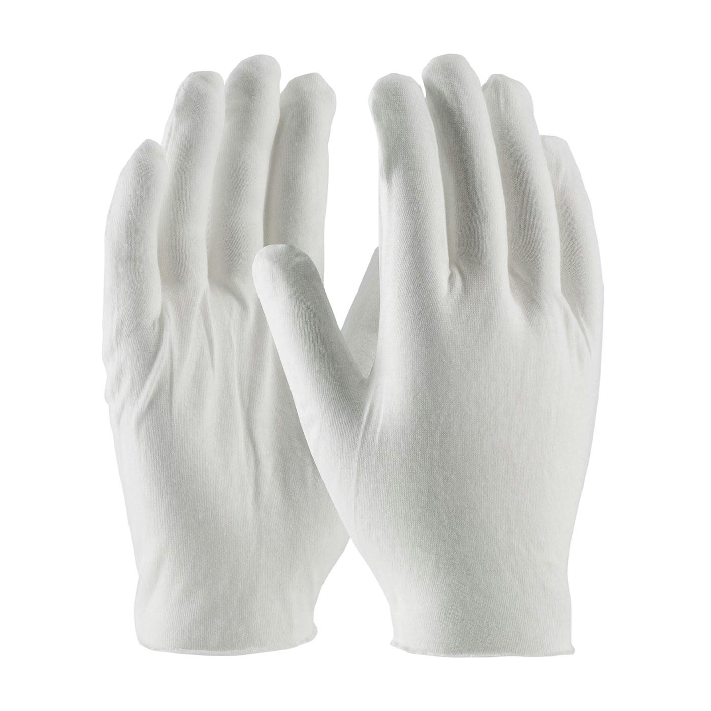 Medium Weight Cotton Lisle Inspection Glove with Unhemmed Cuff - Men's, White (97-520) - MENS