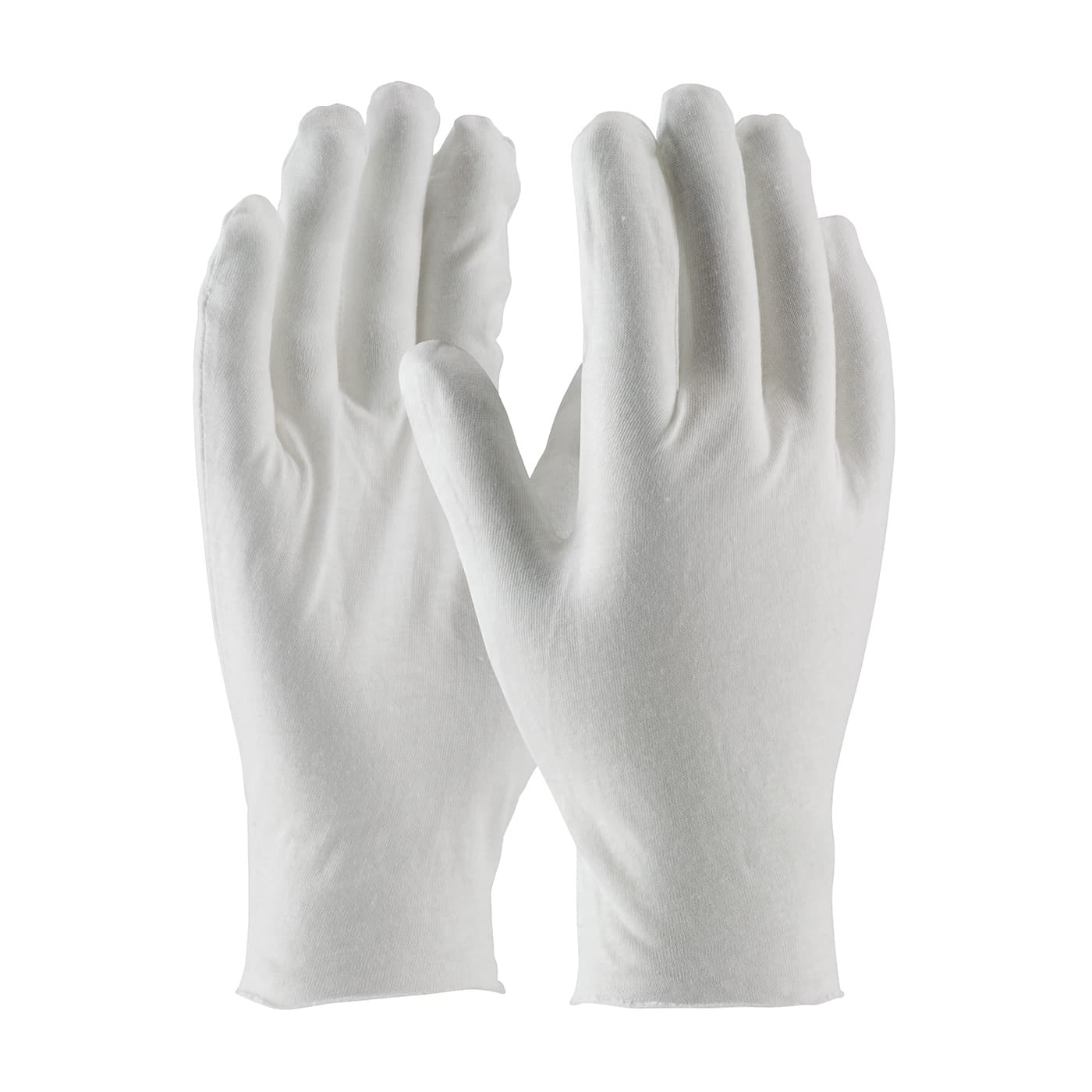 Medium Weight Cotton Lisle Inspection Glove with Unhemmed Cuff - 10.in., White (97-520/10) - MENS