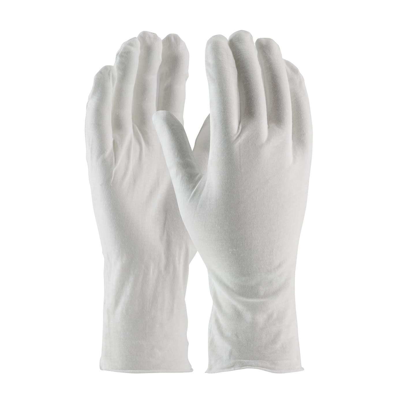 Medium Weight Cotton Lisle Inspection Glove with Unhemmed Cuff - 12in., White (97-520/12) - MENS