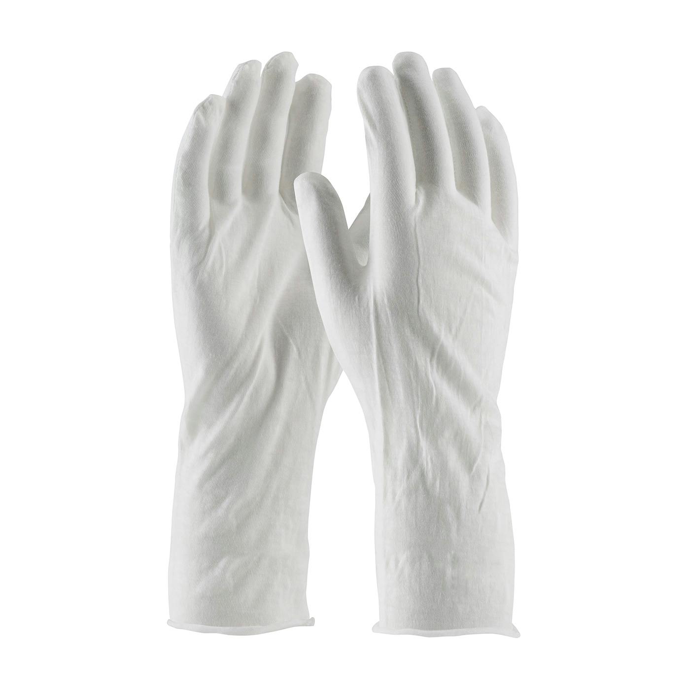 Medium Weight Cotton Lisle Inspection Glove with Unhemmed Cuff - 14", White (97-520/14) - MENS