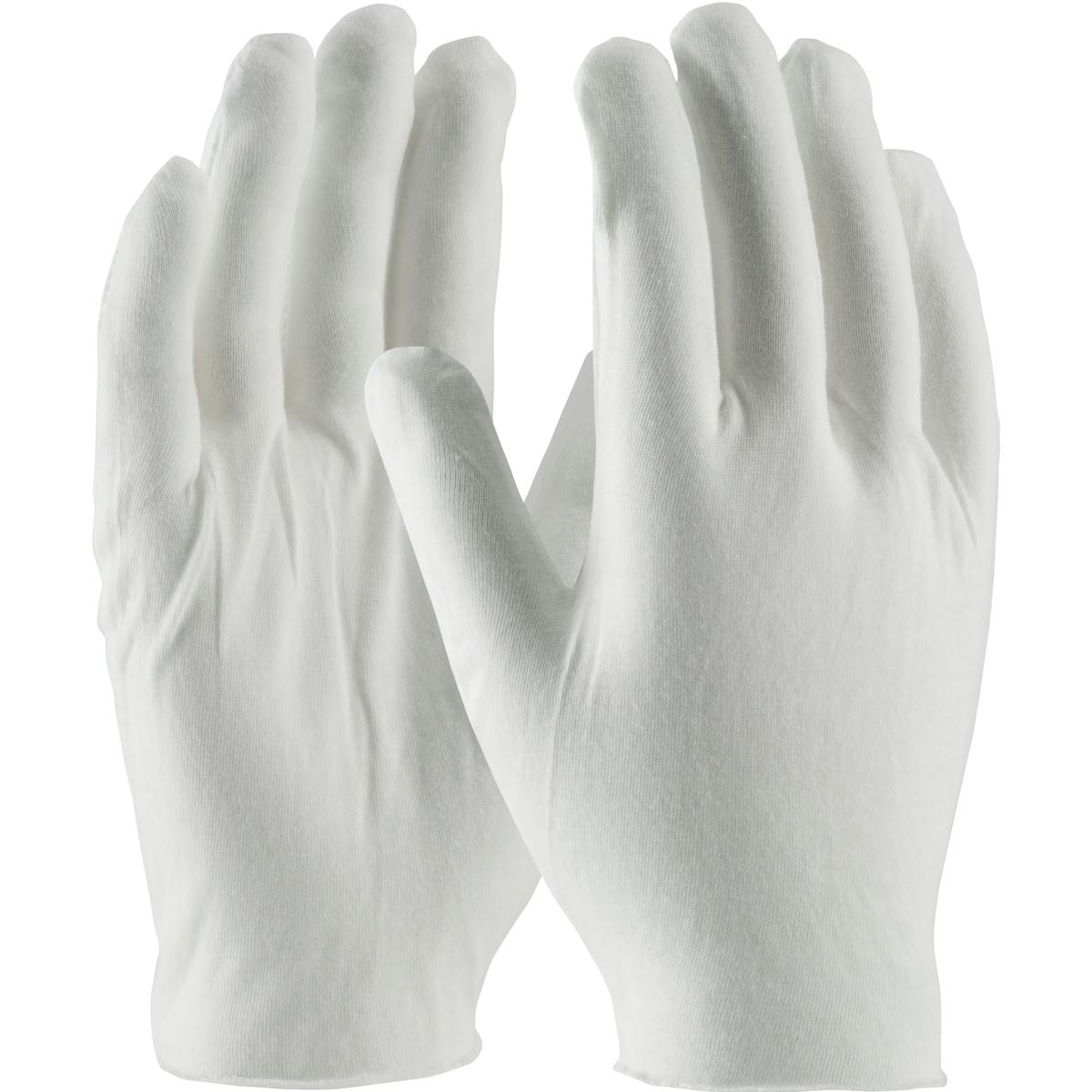 Medium Weight Cotton Lisle Inspection Glove with Unhemmed Cuff - Jumbo Size, White (97-520J) - MENS