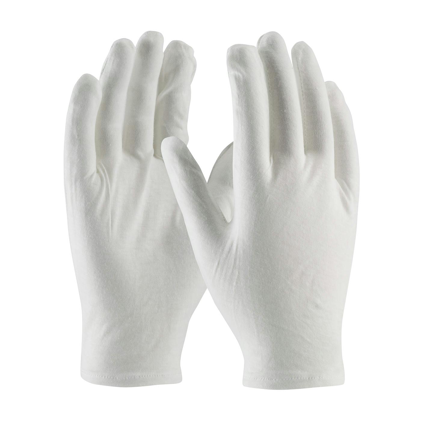 Medium Weight Cotton Lisle Inspection Glove with Rolled Hem Cuff - Men's, White (97-520R) - MENS
