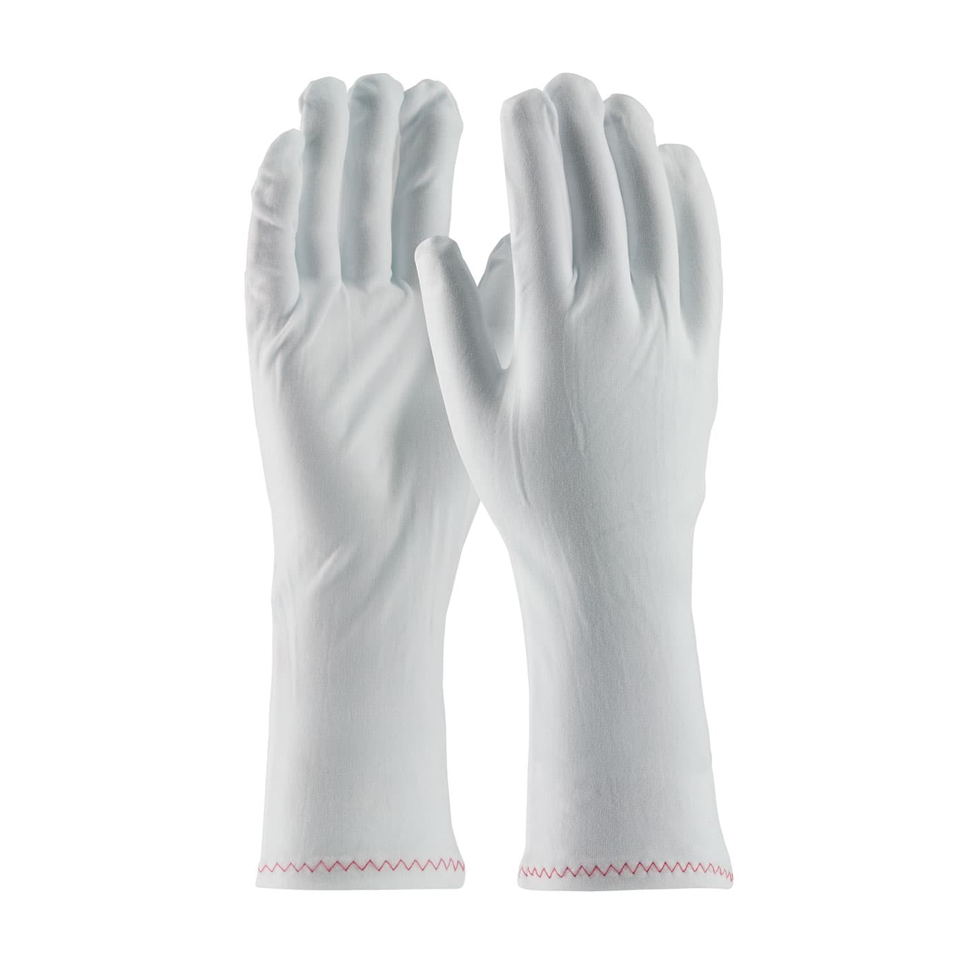 Stretch Nylon Inspection Glove with Zig-Zag Stitched Rolled Hem - 12in., White (98-703/12) - LADIES