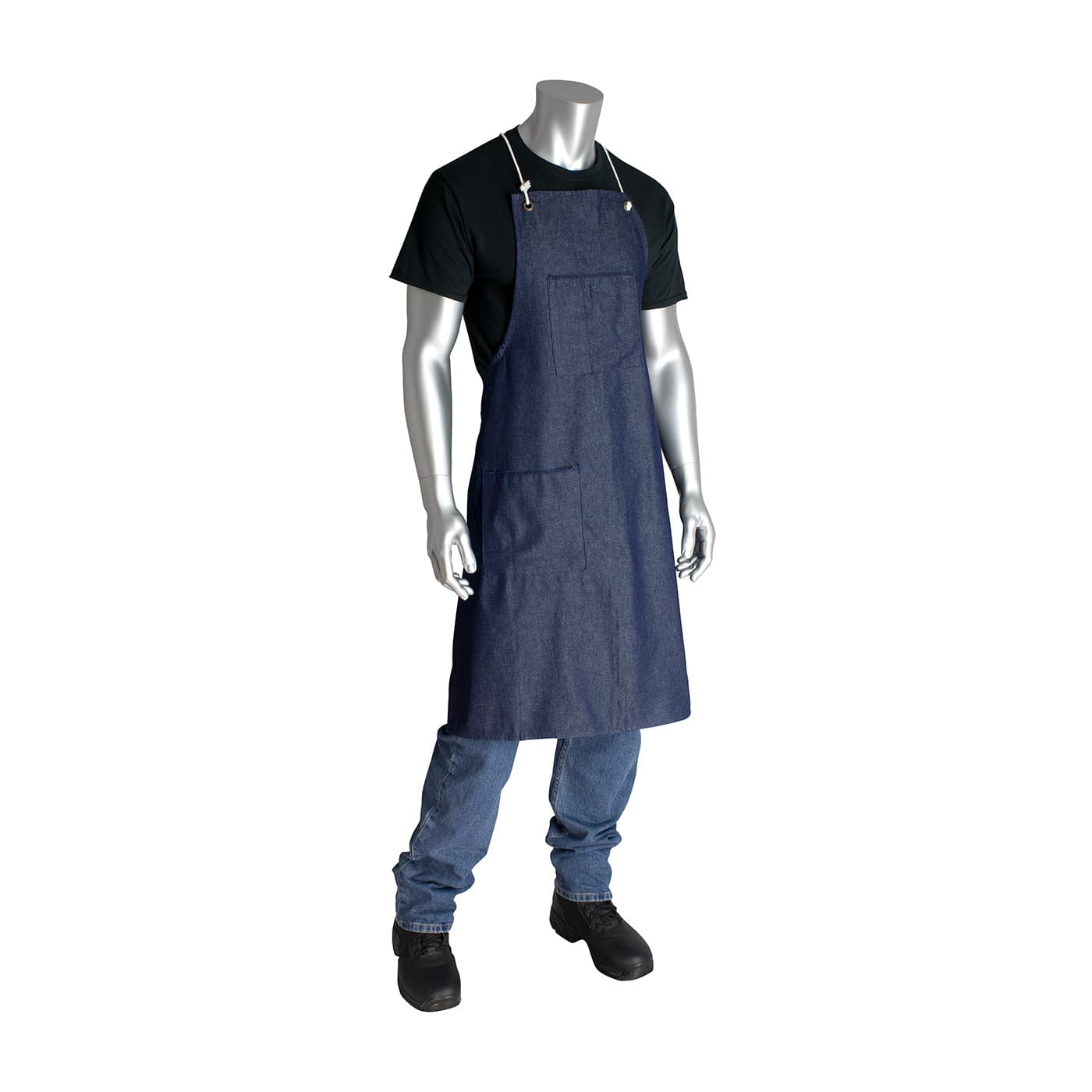 Denim Apron - One Hip Pocket, Blue (A2836D2) - OS