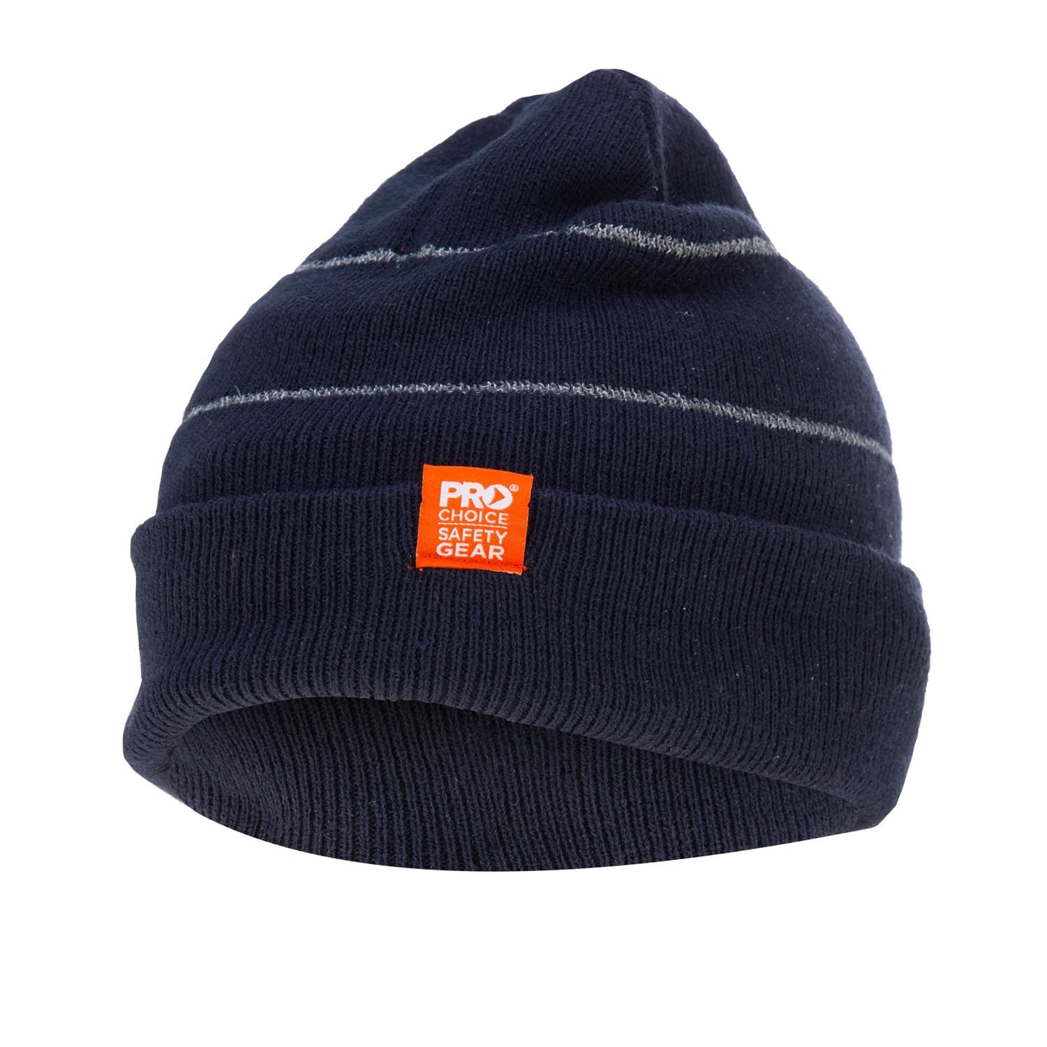 Pro Choice Navy Beanie With Retro-Reflective Stripes_0