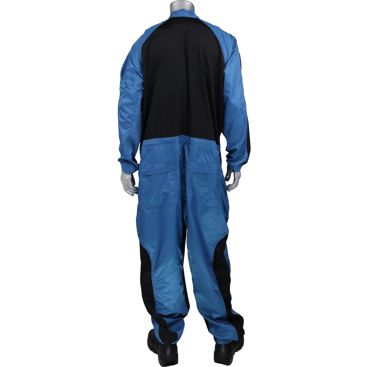 Royal Blue Coverall Raglan Sleeves, Double Zipper And Snap Front And Pockets, M