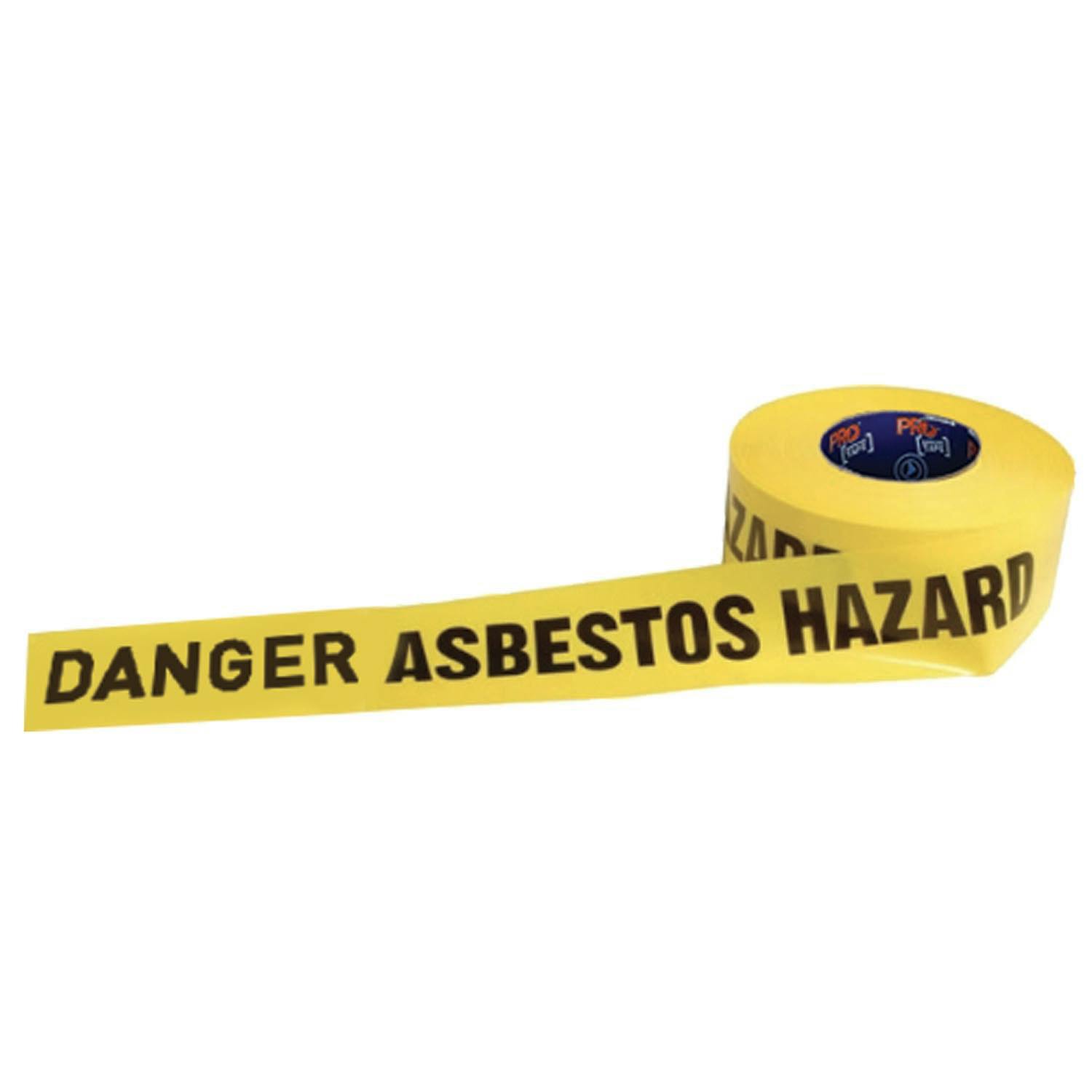 Pro Choice Barricade Tape - 300M X 75Mm Danger Asbestos Dust Hazard Print