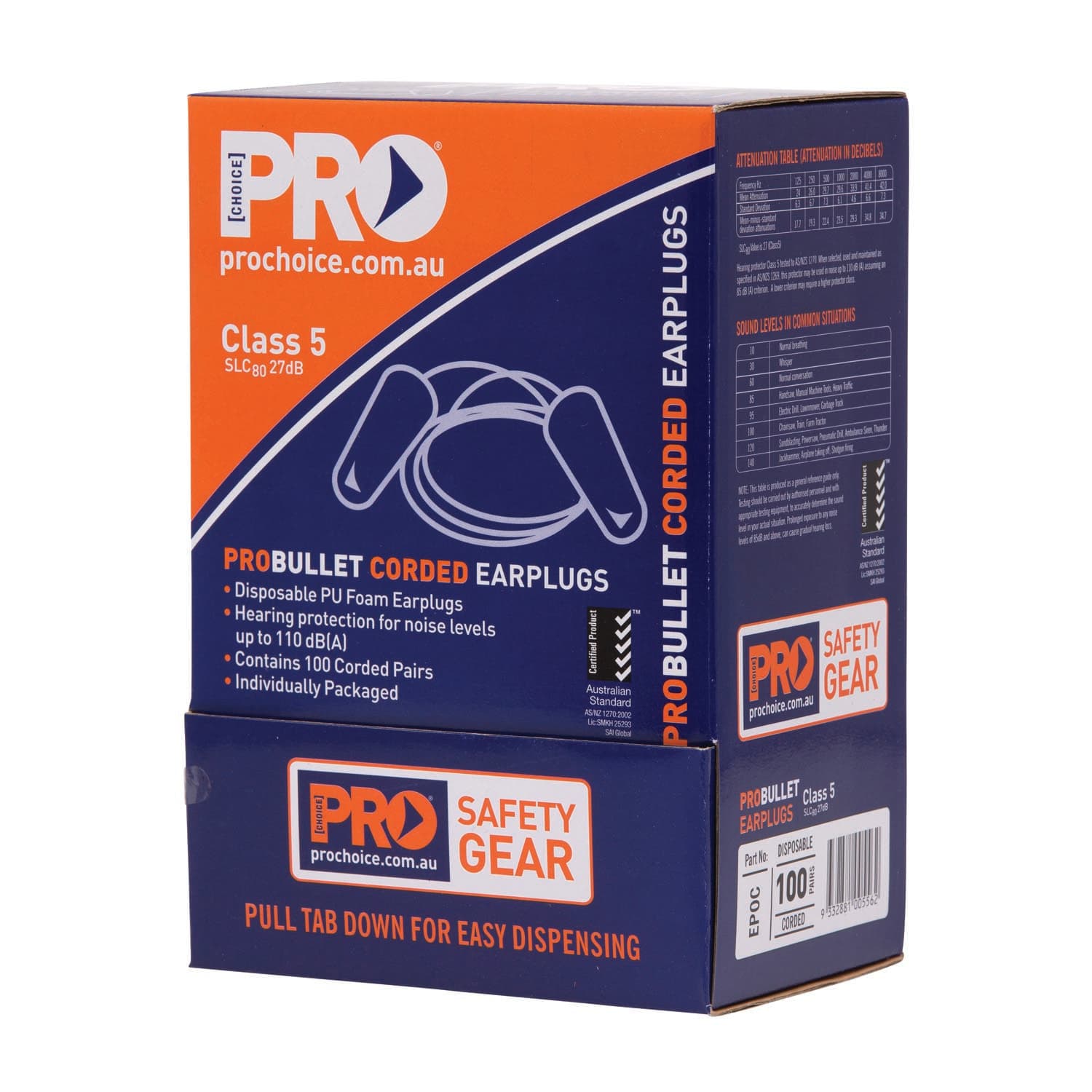 Pro Choice Probullet Disposable Earplugs Corded_1