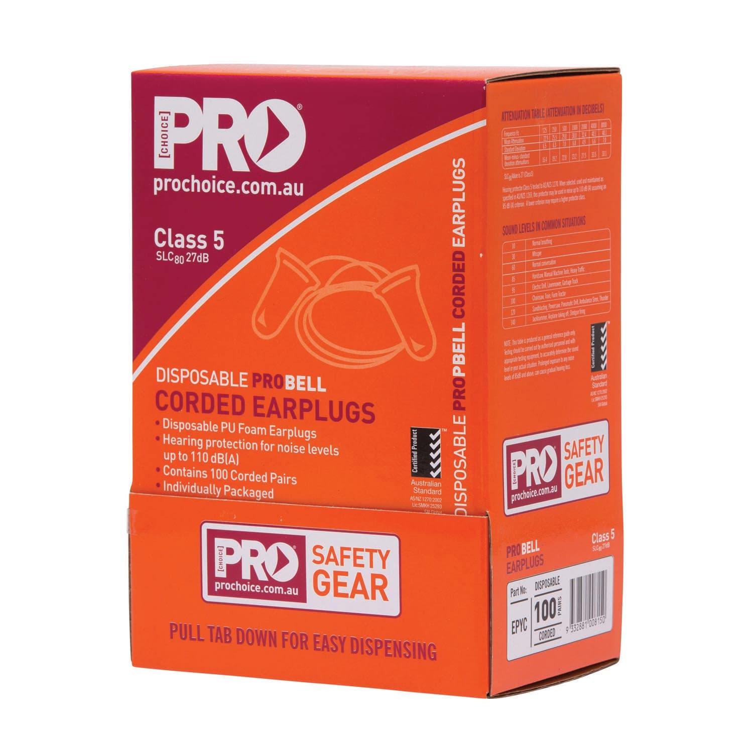 Pro Choice Probell Disposable Corded Earplugs Corded_1