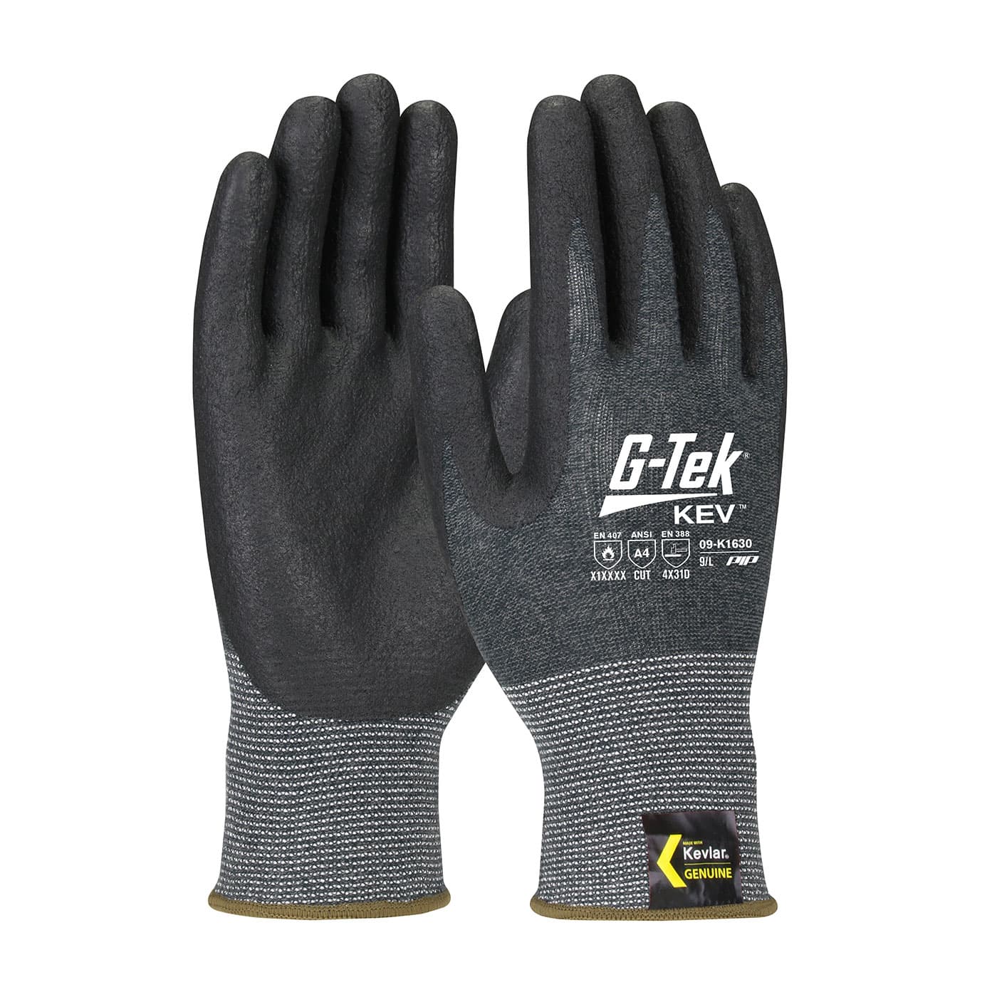 G-Tek Kev, Kevlar Engineered Yarn, Gray 13Gauge, Nitrile Foam,Ansi A4