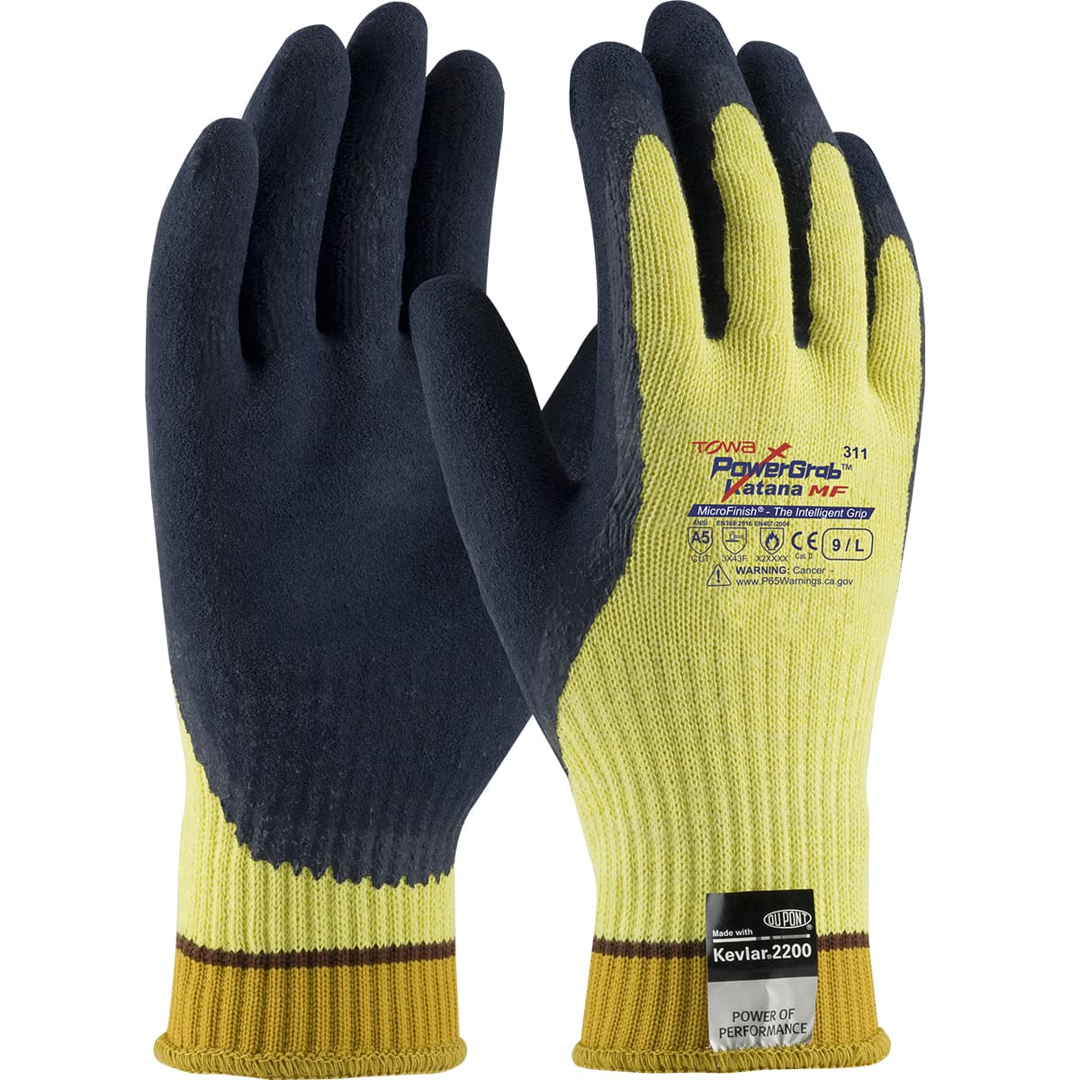 PowerGrab Katana Seamless Knit DuPont Kevlar / Steel Glove with Latex Coated MicroFinish Grip on Palm & Fingers (09-K1700)