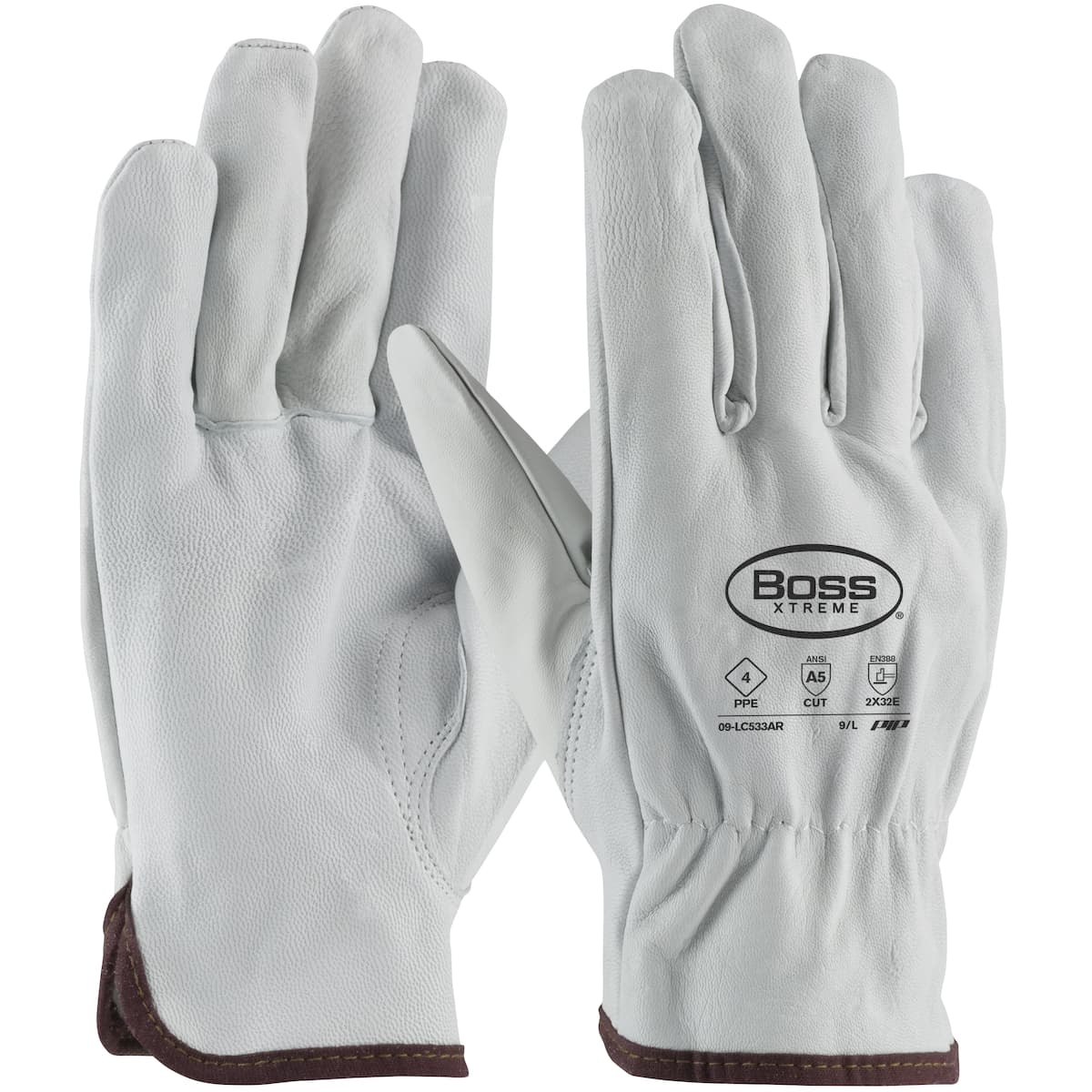 Boss Xtreme AR Rated Top Grain Goatskin Leather Drivers Glove with Para-Aramid Lining - Keystone Thumb (09-LC533AR)