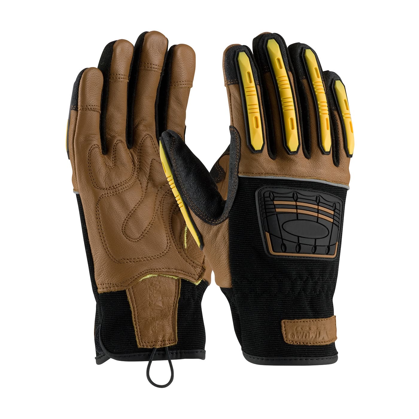 PIP Goatskin Leather Palm Glove with Leather Back and DuPont Kevlar Blended Liner - Dorsal TPR Impact Protection (120-4150)