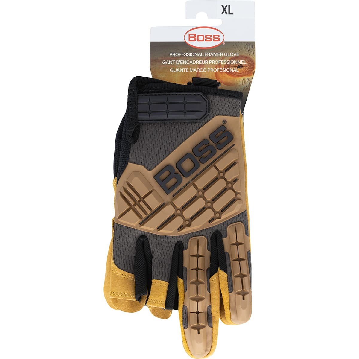 Boss Premium Pigskin Padded Leather Palm with Mesh Fabric Back and TPR Impact Protection (120-MF1360T)