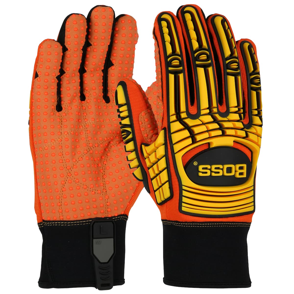 Boss Synthetic Leather Palm with PVC Dotted Grip and Spandex Back - TPR Impact Protection (120-MP2110)