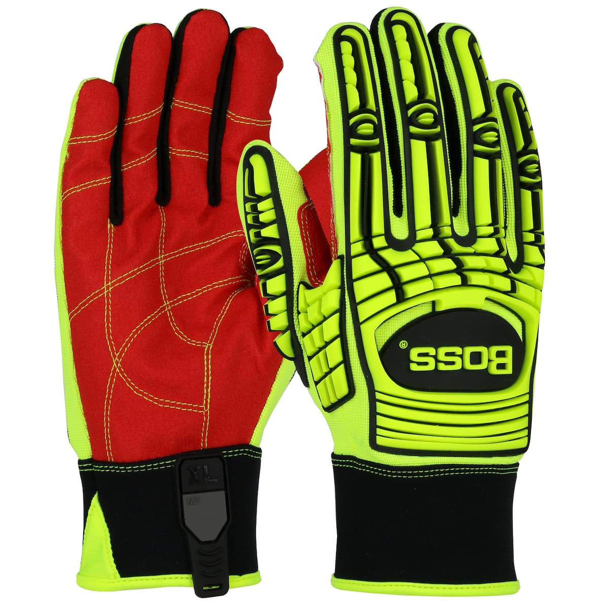 Boss Red PVC Grip Palm and Spandex Back - TPR Impact Protection (120-MP2120)