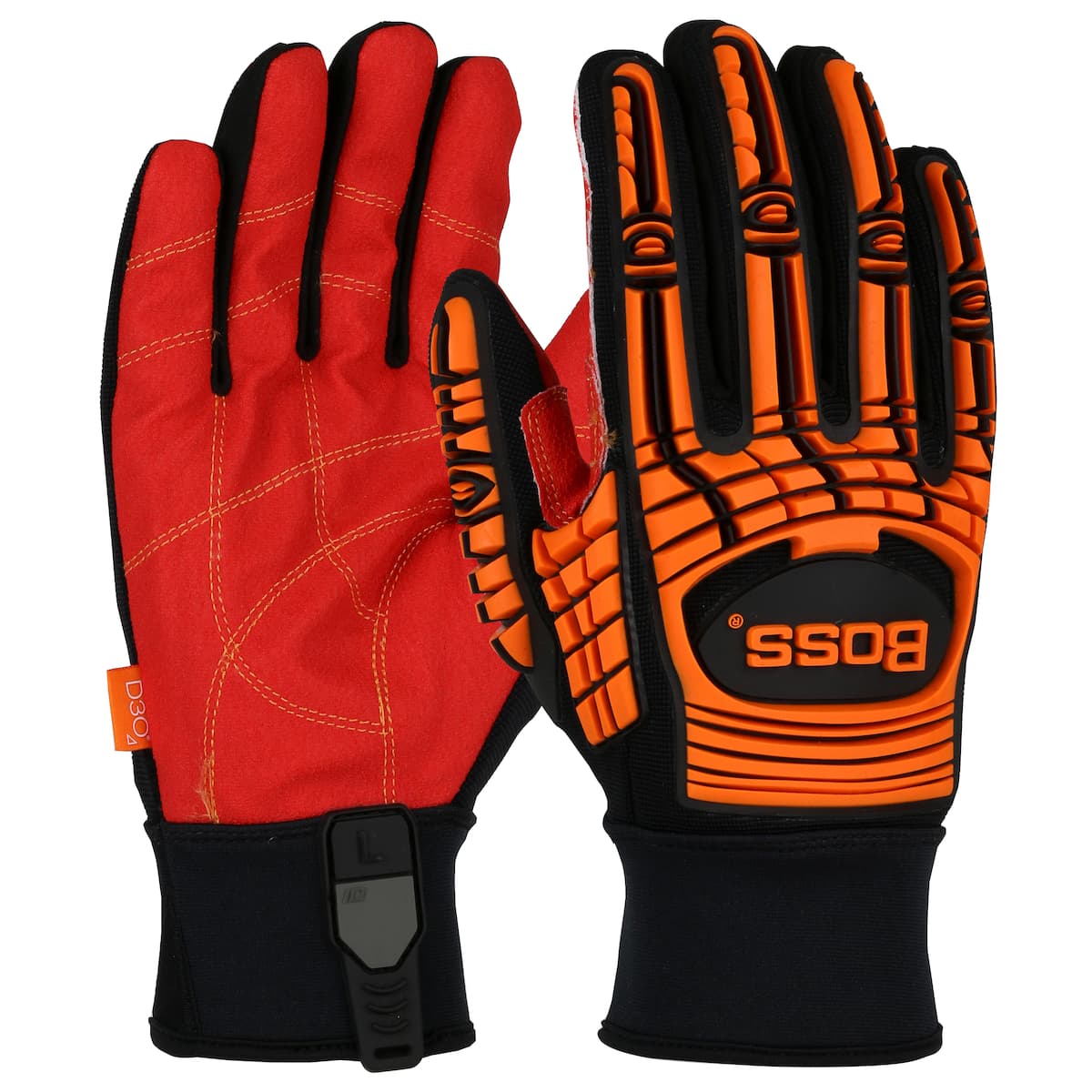 Boss Red PVC Grip Palm and Spandex Back - TPR Impact Protection (120-MP3120)