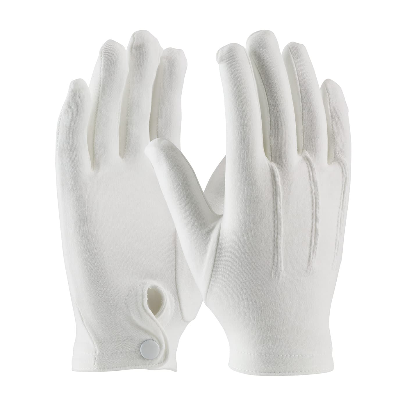Cabaret 100% Cotton Dress Glove with Raised Stitching on Back - Snap Closure (130-150WM)