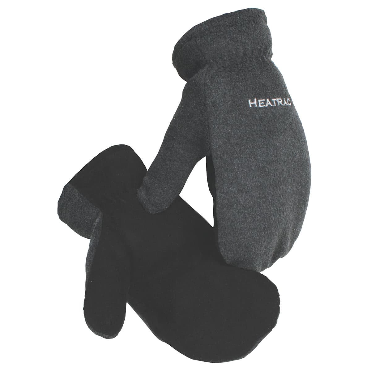 Caiman Black Deer Split Leather Palm Mitten with Fleece Back and Heatrac Insulation (1396)