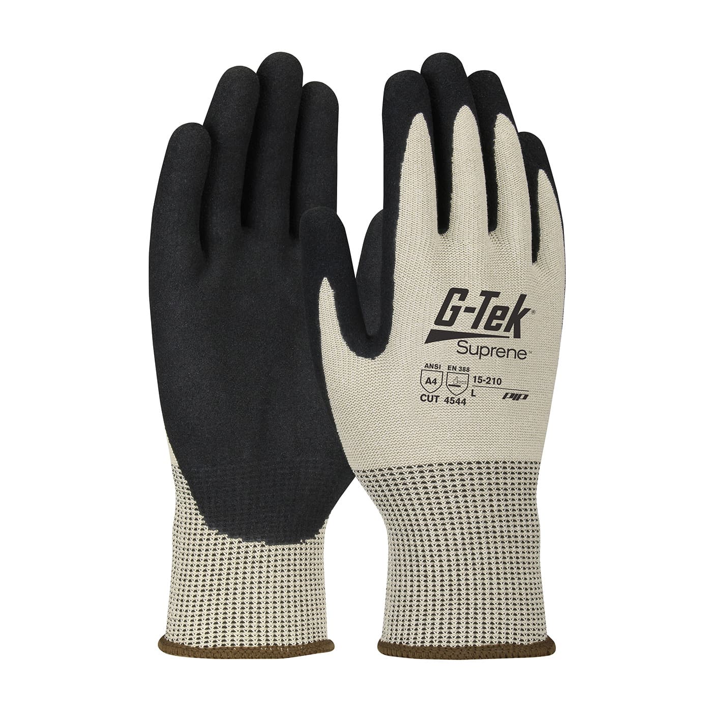 G-Tek Suprene Seamless Knit Suprene Blended Glove with Nitrile Coated MicroSurface Grip on Palm & Fingers (15-210)