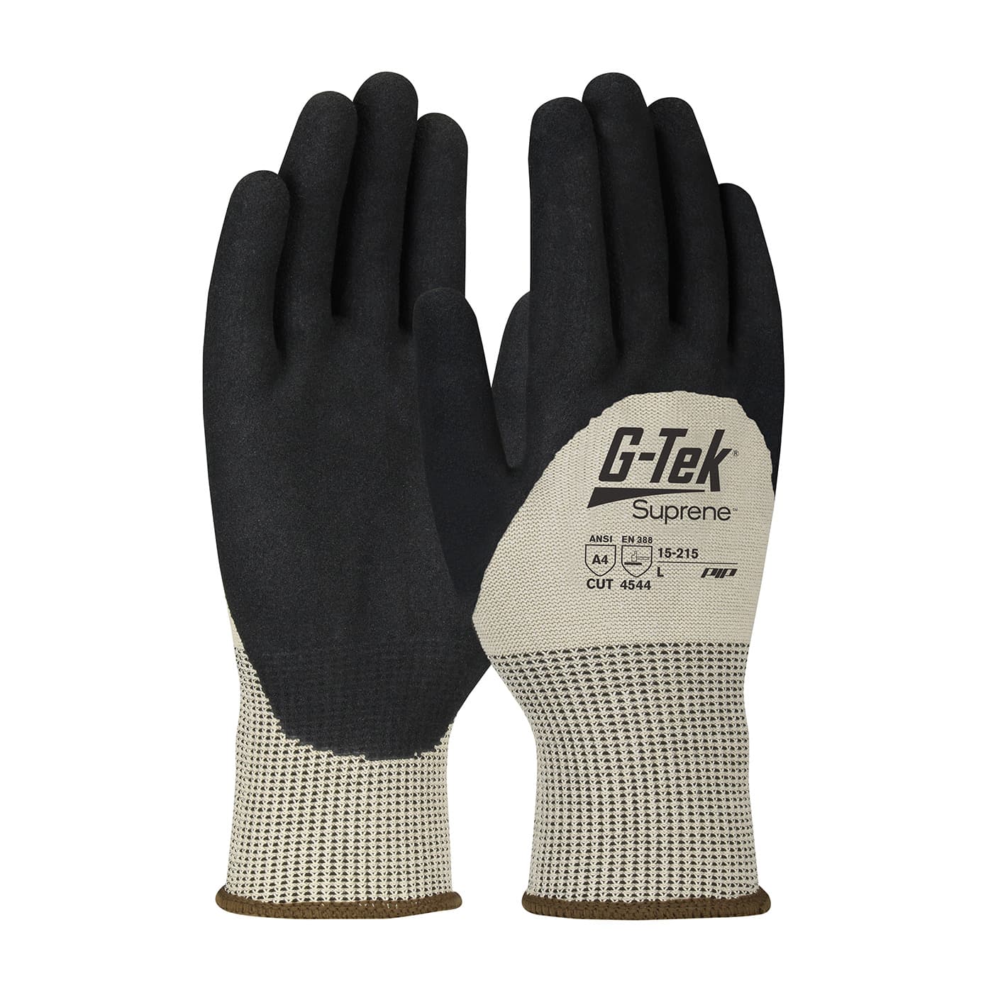 G-Tek Suprene Seamless Knit Suprene Blended Glove with Nitrile Coated MicroSurface Grip on Palm, Fingers & Knuckles (15-215)