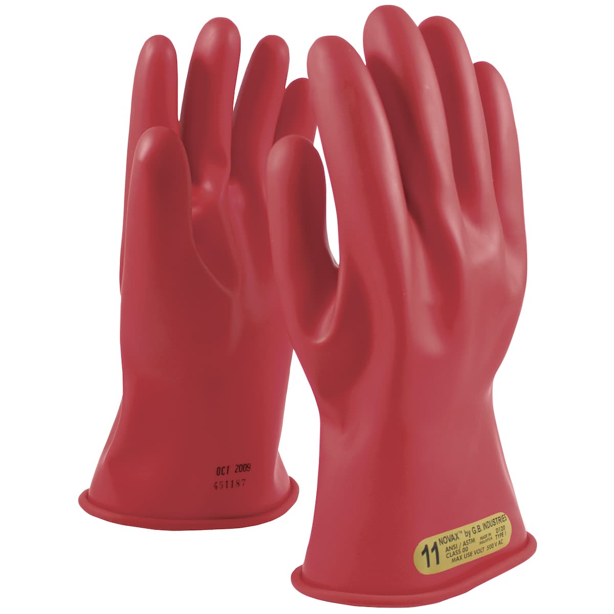NOVAX Class 00 Rubber Insulating Glove with Straight Cuff - 11 inch (153-00-11)