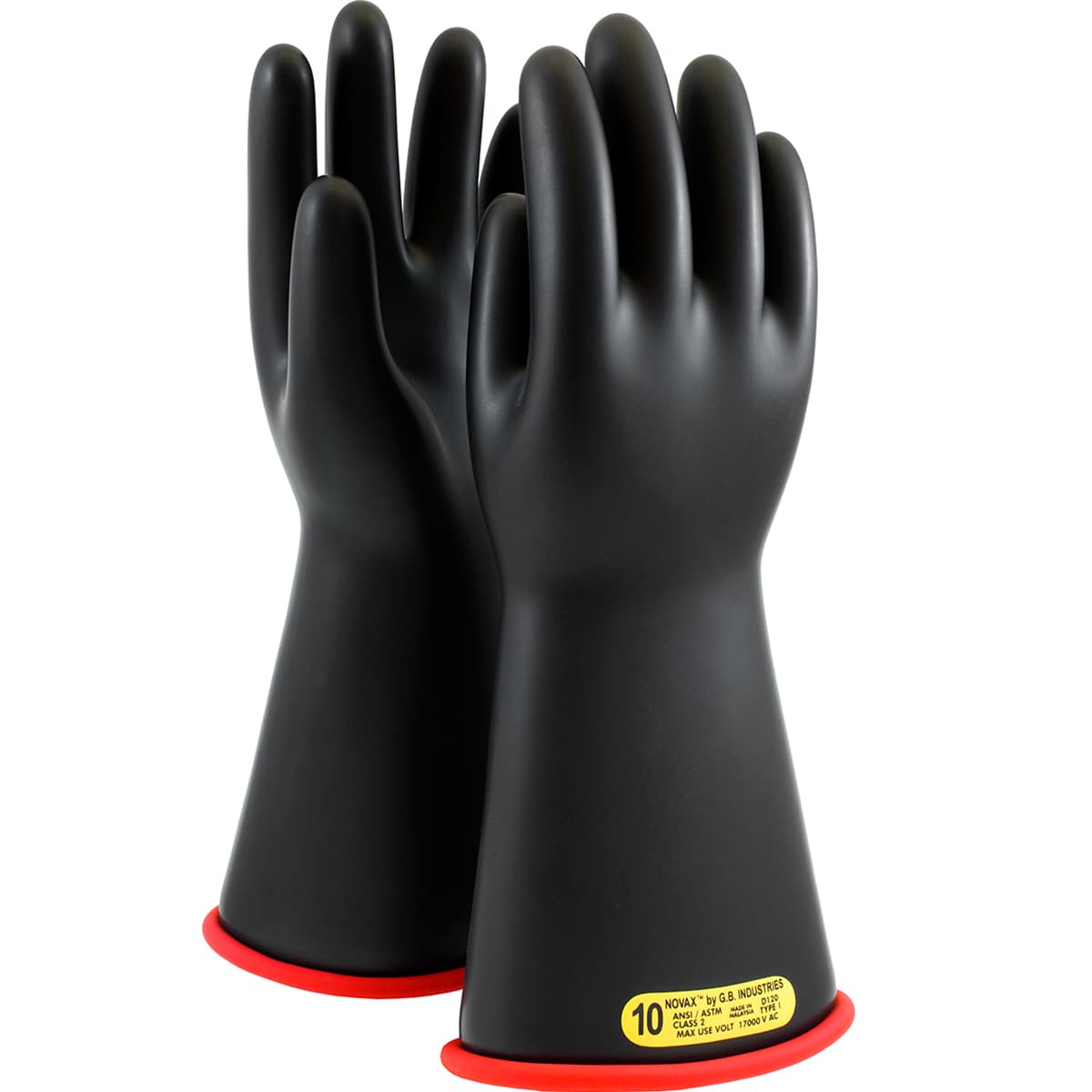 NOVAX Class 2, 14 inch, Straight Cuff, Black over Red (156-2-14)