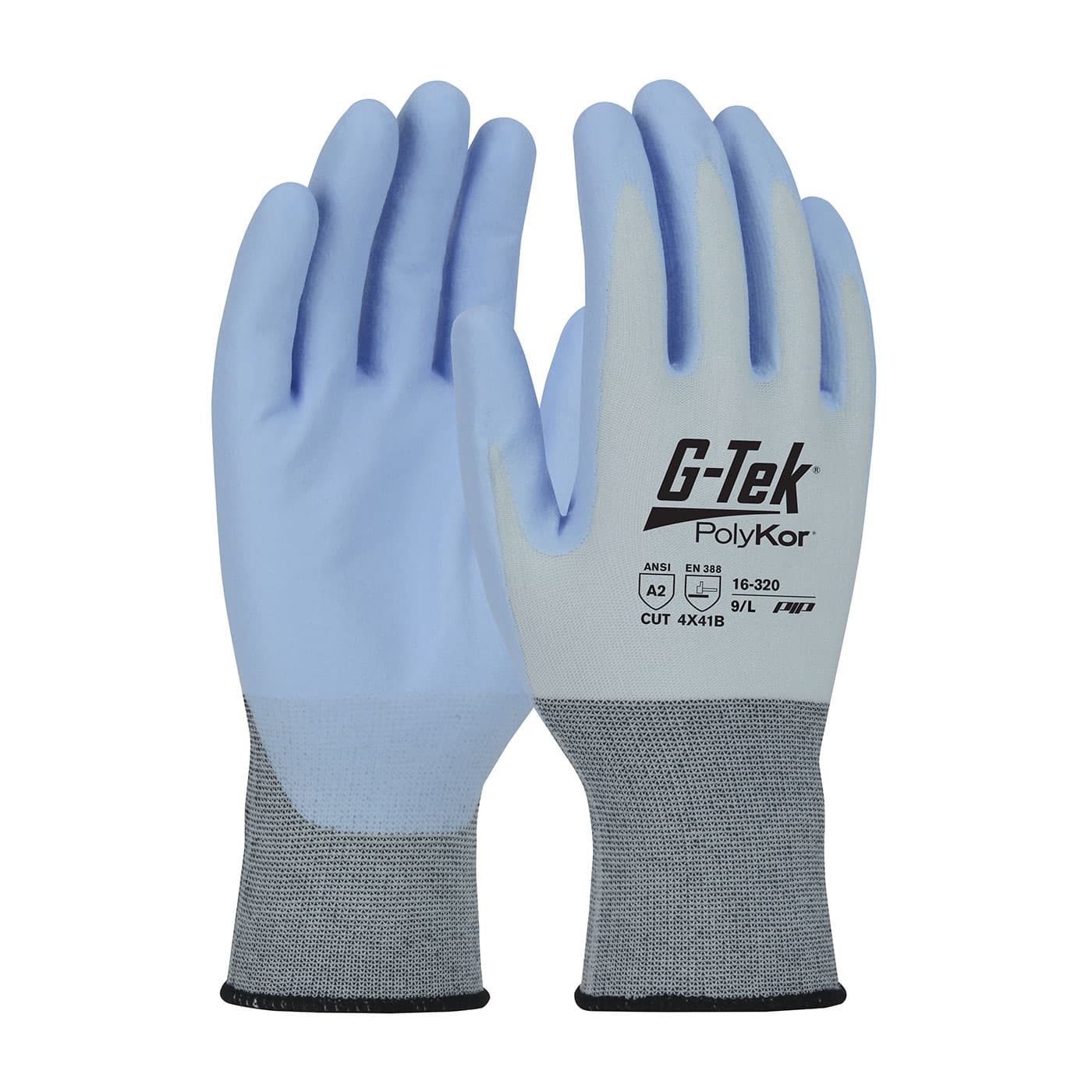 G-Tek Polykor W/ X7, 18G Blue Seamless Knit, Blue Neofoam Grip A2