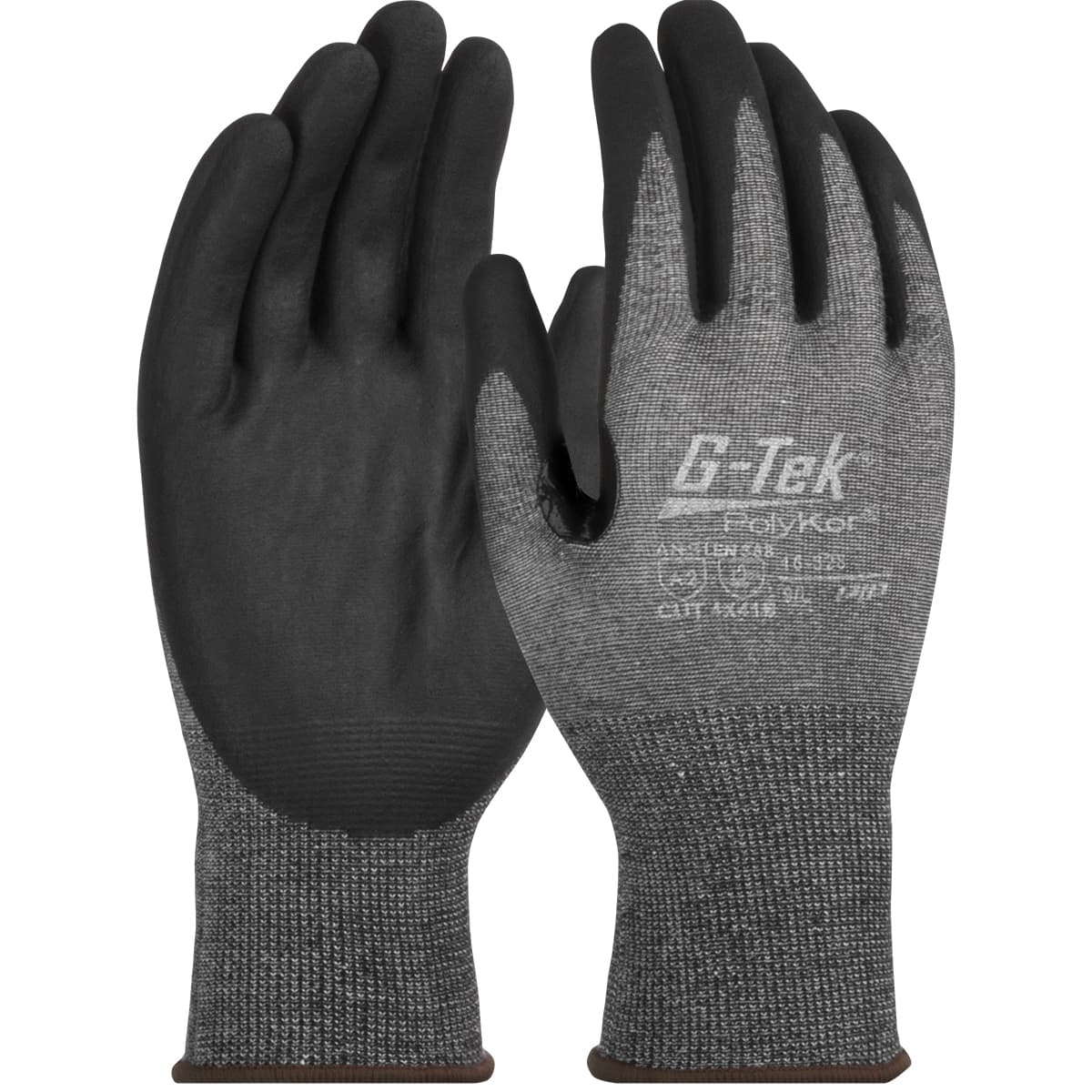 G-Tek PolyKor Seamless Knit PolyKor Blended Glove with Nitrile Coated Foam Grip on Palm & Fingers - Touchscreen Compatible (16-328)