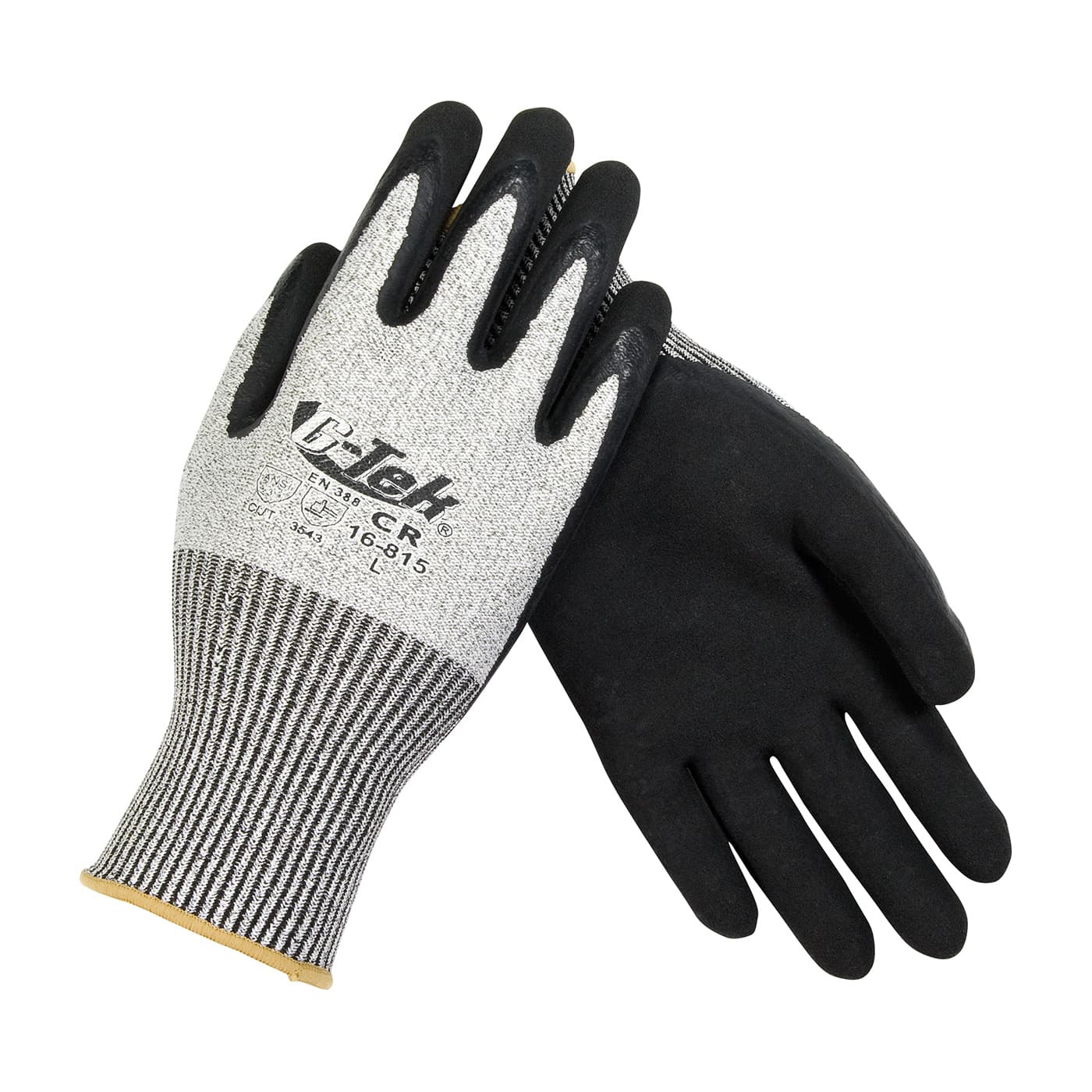 G-Tek PolyKor Seamless Knit PolyKor Blended Glove with Double-Dipped Latex Coated MicroSurface Grip on Palm & Fingers (16-815)_1