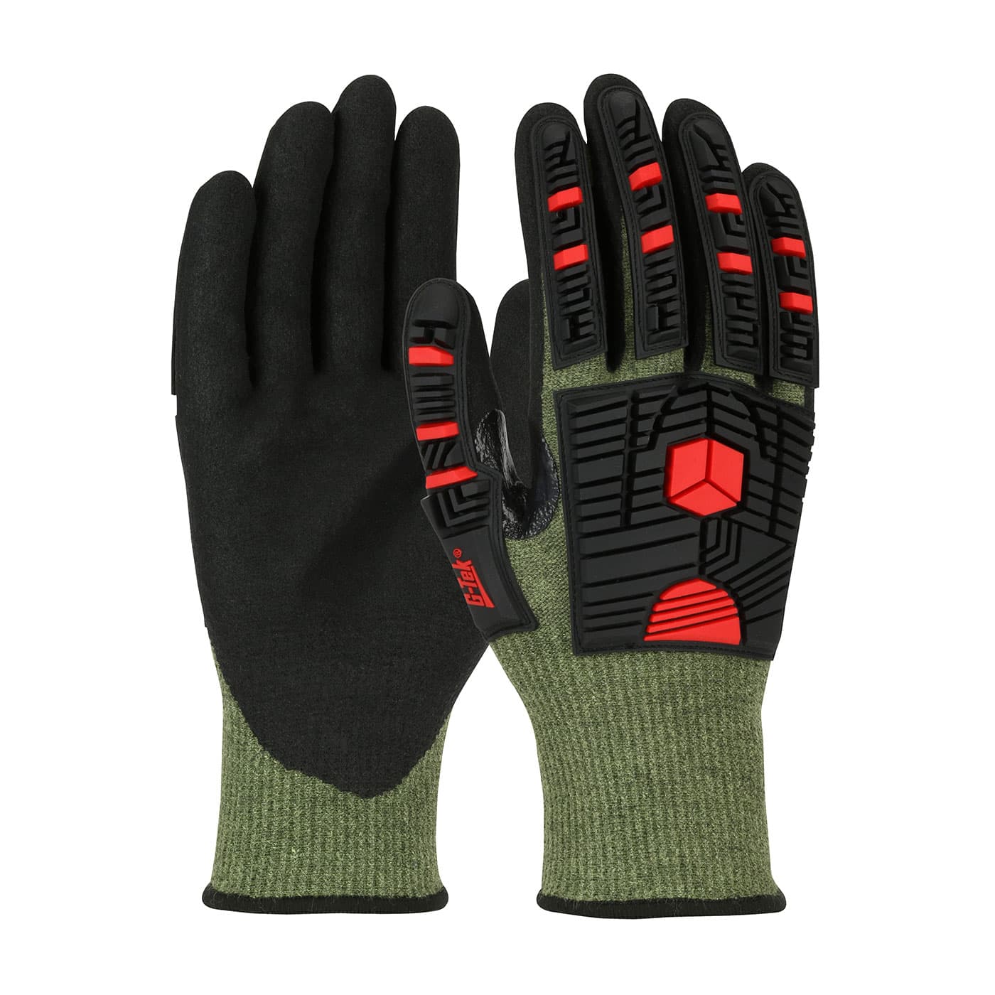G-Tek PolyKor X7 Seamless Knit PolyKor X7 Blended Glove with Impact Protection and NeoFoam MicroSurface Grip on Palm & Fingers (16-MP935)
