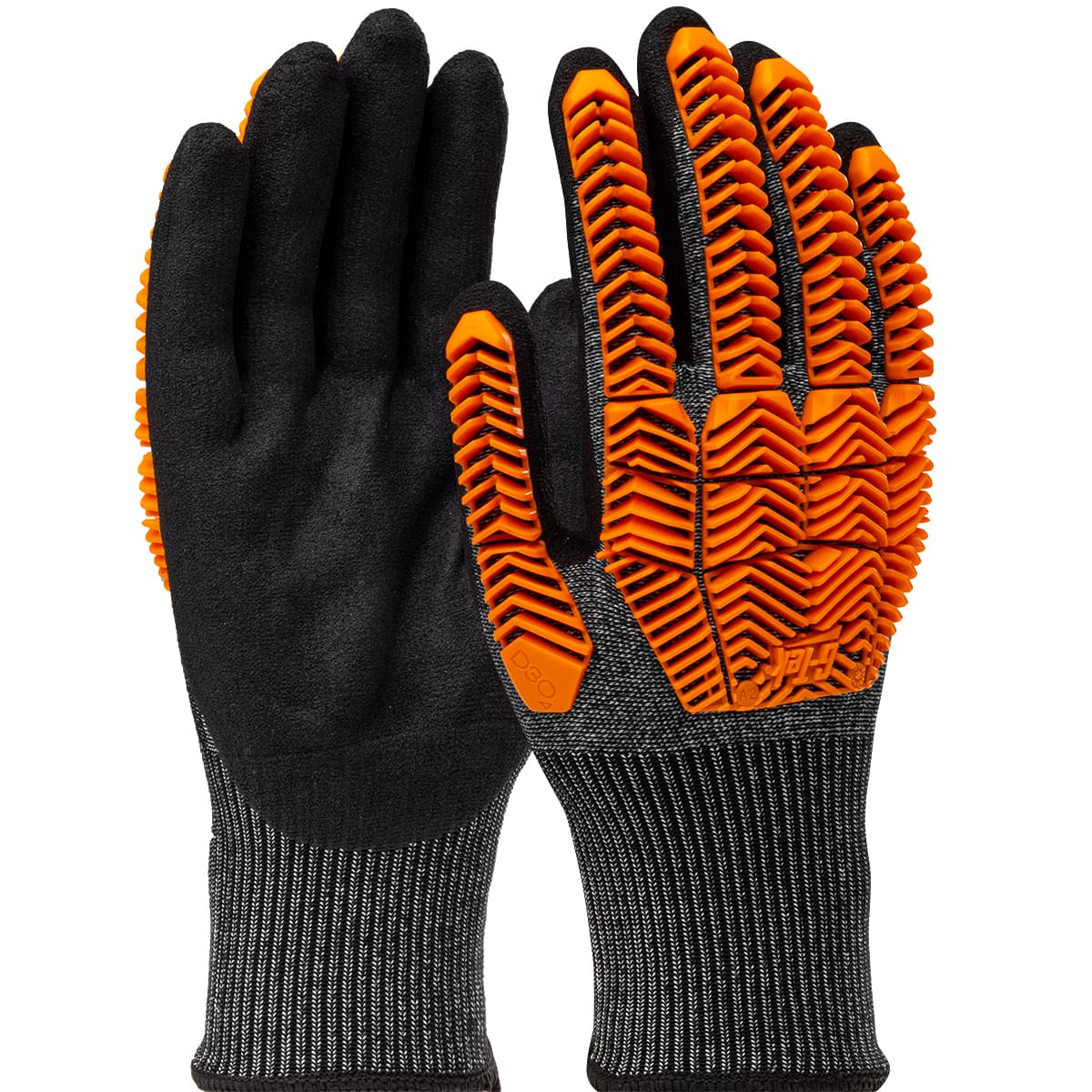 G-Tek® PolyKor® Seamless Knit PolyKor® Blended Glove with D3O® Impact Protection and Nitrile MicroSurface Coated Palm & Fingers (16-MPT630)