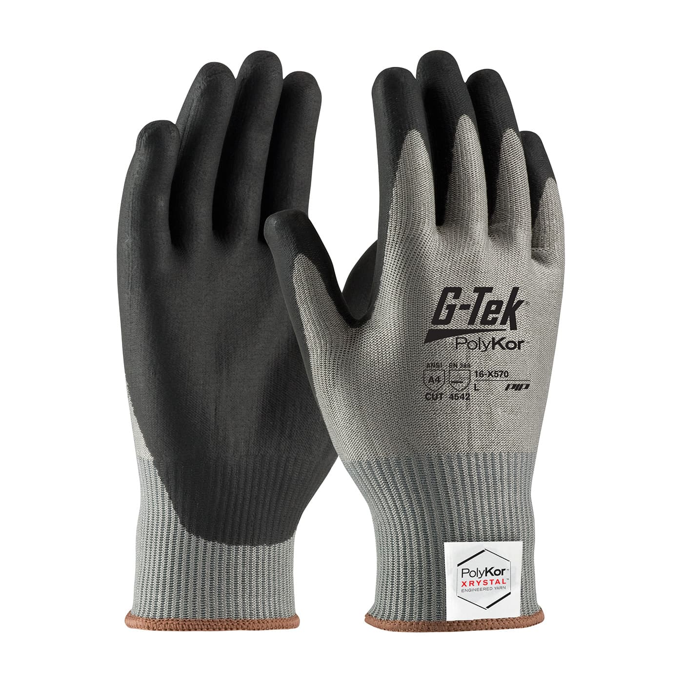 G-Tek PolyKor Xrystal Seamless Knit PolyKor Xrystal Blended Glove with NeoFoam Coated Palm & Fingers - Touchscreen Compatible (16-X570)_0