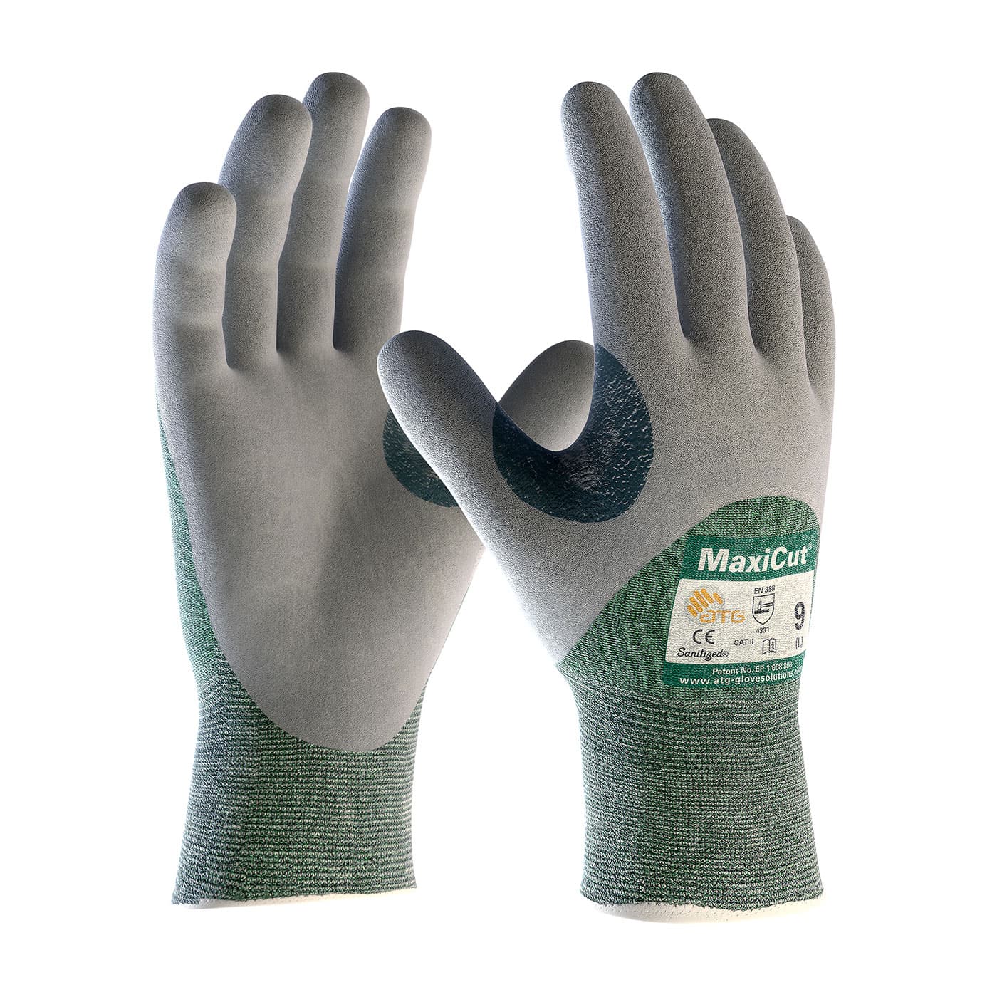 MaxiCut Seamless Knit Engineered Yarn Glove with Nitrile Coated MicroFoam Grip on Palm, Fingers & Knuckles (18-575)