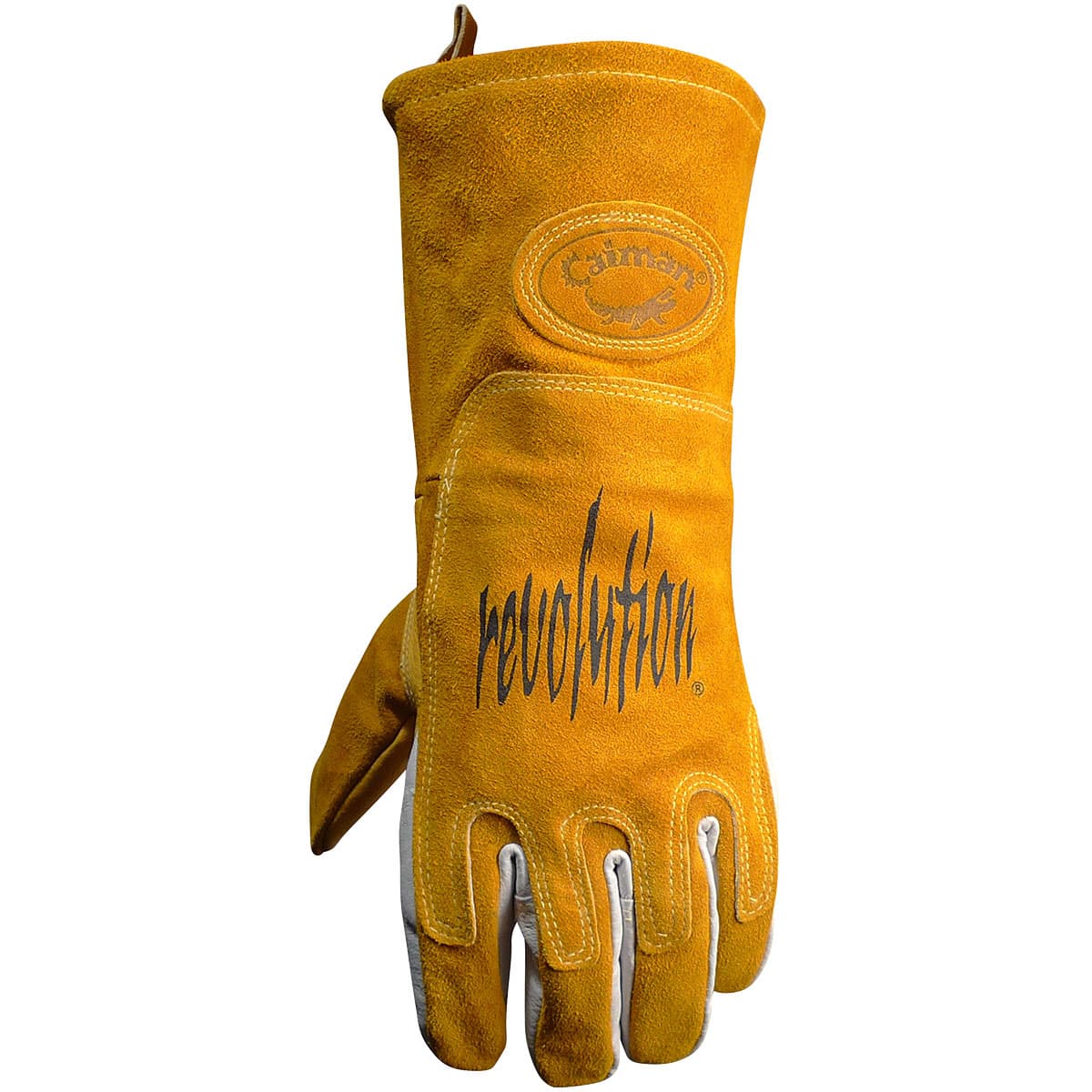 Caiman Premium Pig Grain MIG/Stick Welder's Glove with FR Cotton Fleece Lining and Heat Shield (1812)_2