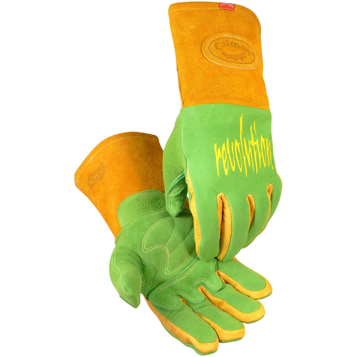 Caiman Premium Wasabi Green Split Deerskin MIG/Stick Welder's Glove with FR Foam/Fleece Insulation (1816)
