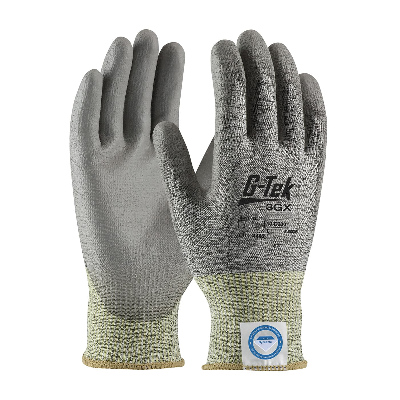 G-Tek Eco Series, Dyneema Phoenix, 13G S&P Poly Shell, Gray Pu Smooth Grip, A4