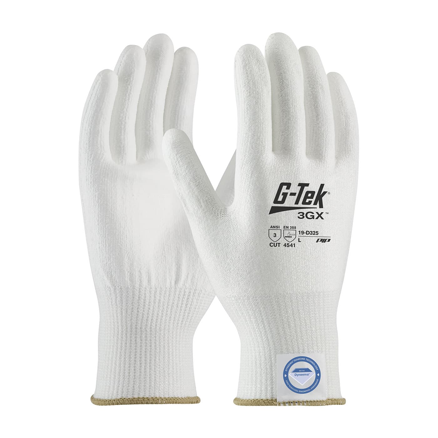 G-Tek 3GX Seamless Knit Dyneema Diamond Blended Glove with Polyurethane Coated Flat Grip on Palm & Fingers (19-D325)