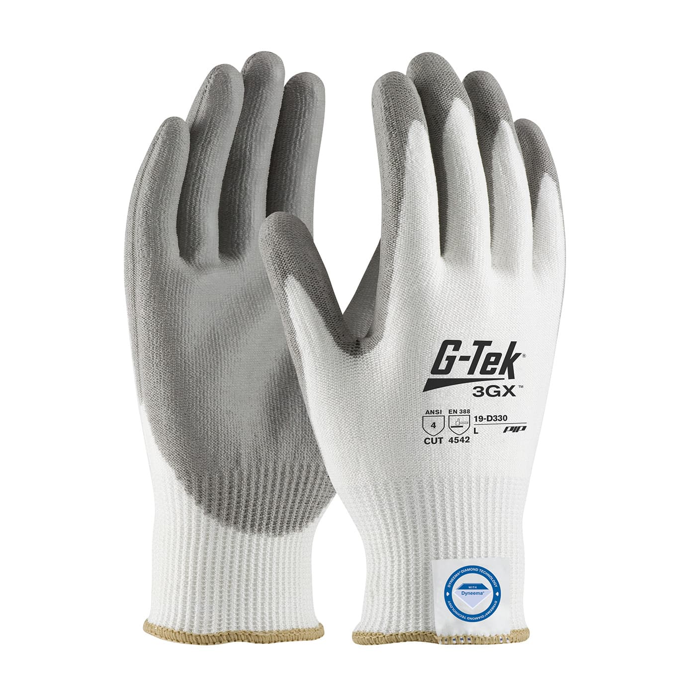 G-Tek 3GX Seamless Knit Dyneema Diamond Blended Glove with Polyurethane Coated Flat Grip on Palm & Fingers (19-D330)_0