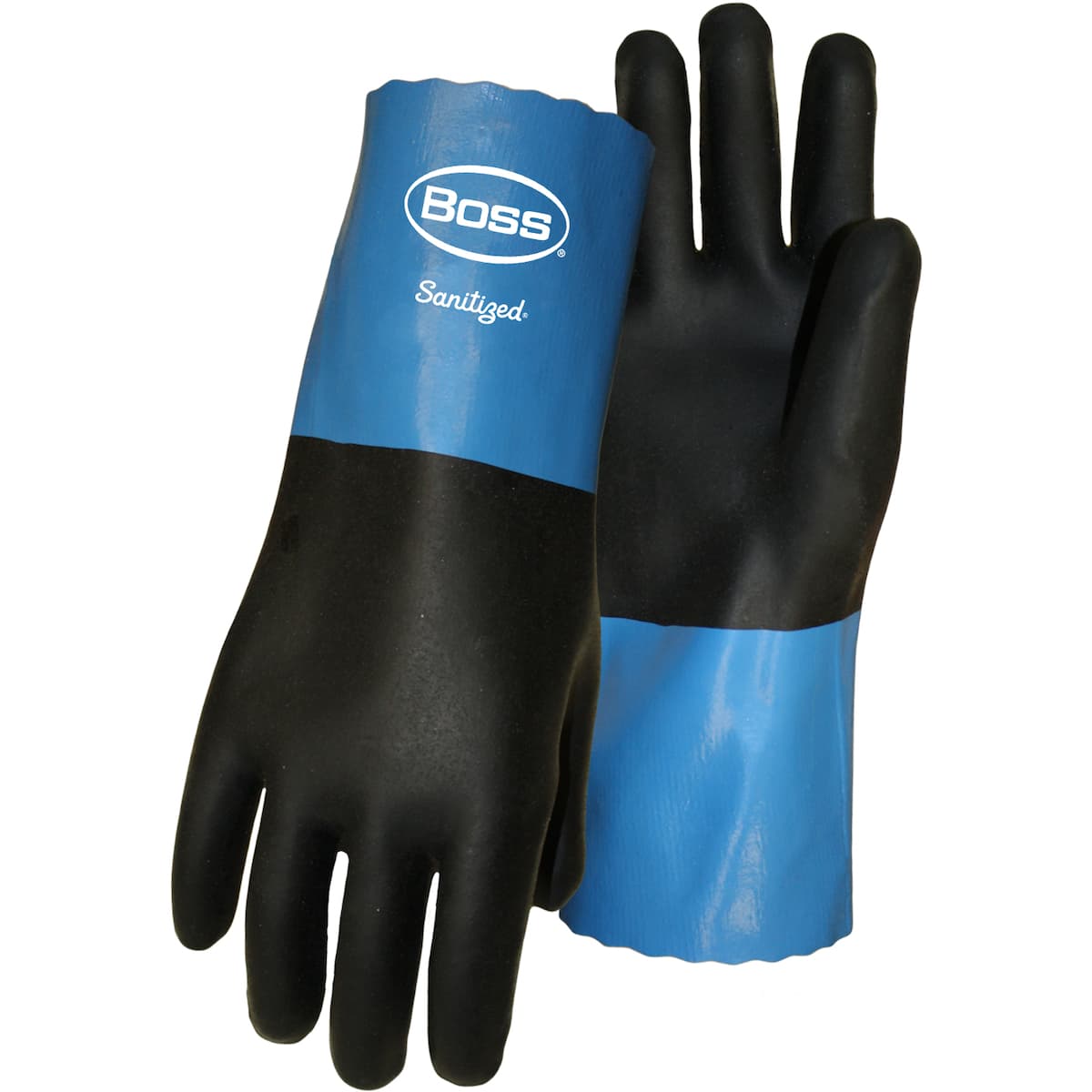 Chemguard Glove, Neoprene Coated, Cotton Knit Lining, 11", Pinked Cuff