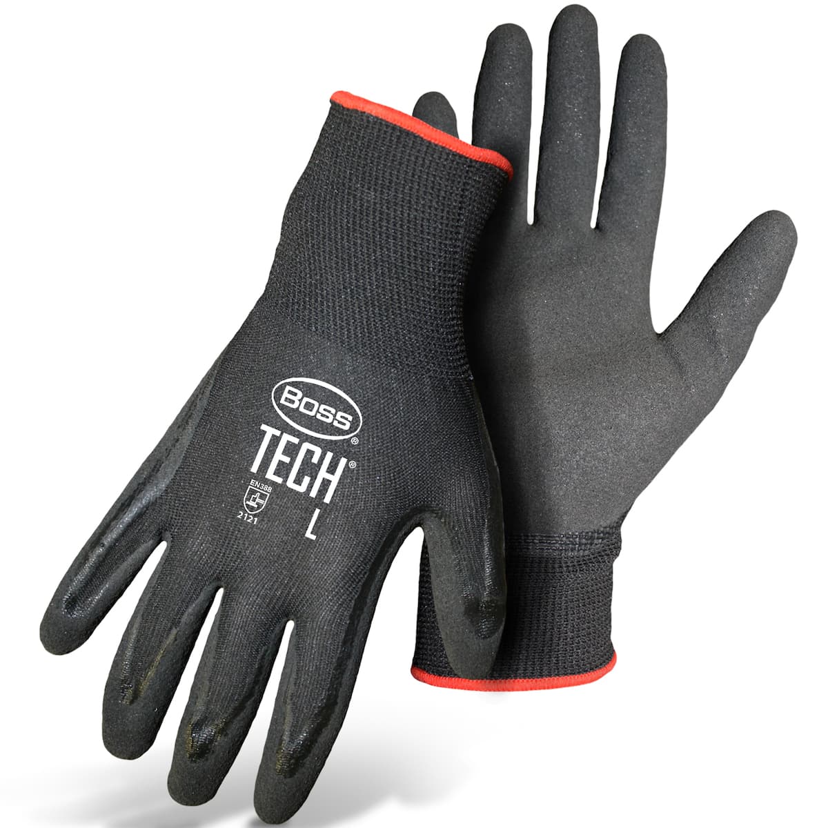 Boss Seamless Knit Polyester Glove with Double-Dipped Nitrile Coated MicroSurface Grip on Palm & Fingers (1UH7820)