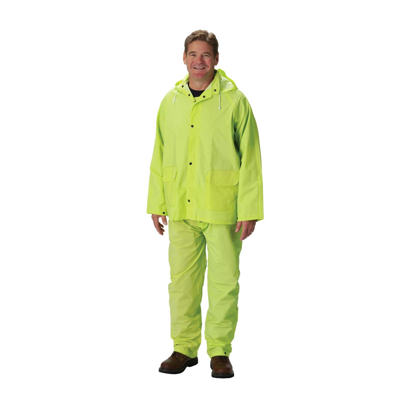 Premium Hi-Vis Three-Piece Rainsuit - 0.35mm, Hi-Vis Green (201-355)