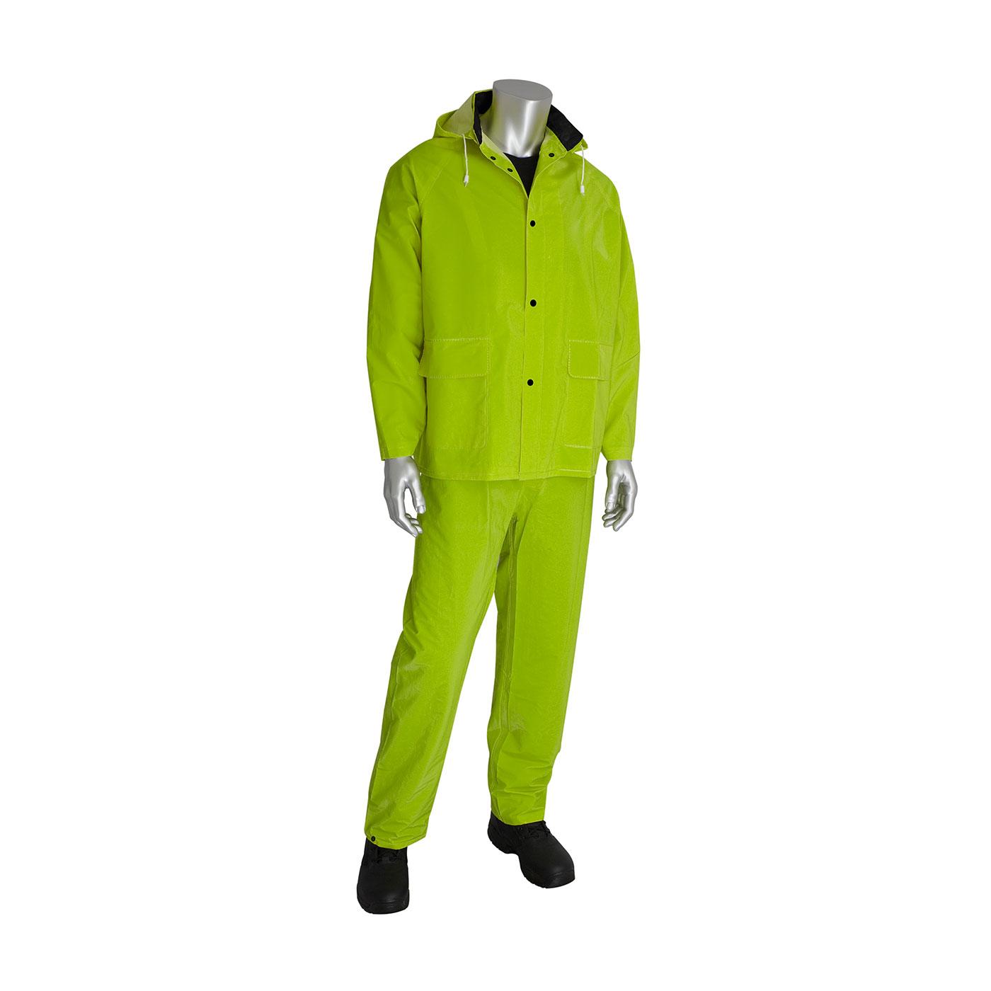 Premium Hi-Vis Three-Piece Rainsuit - 0.35mm, Hi-Vis Green (201-355)_1