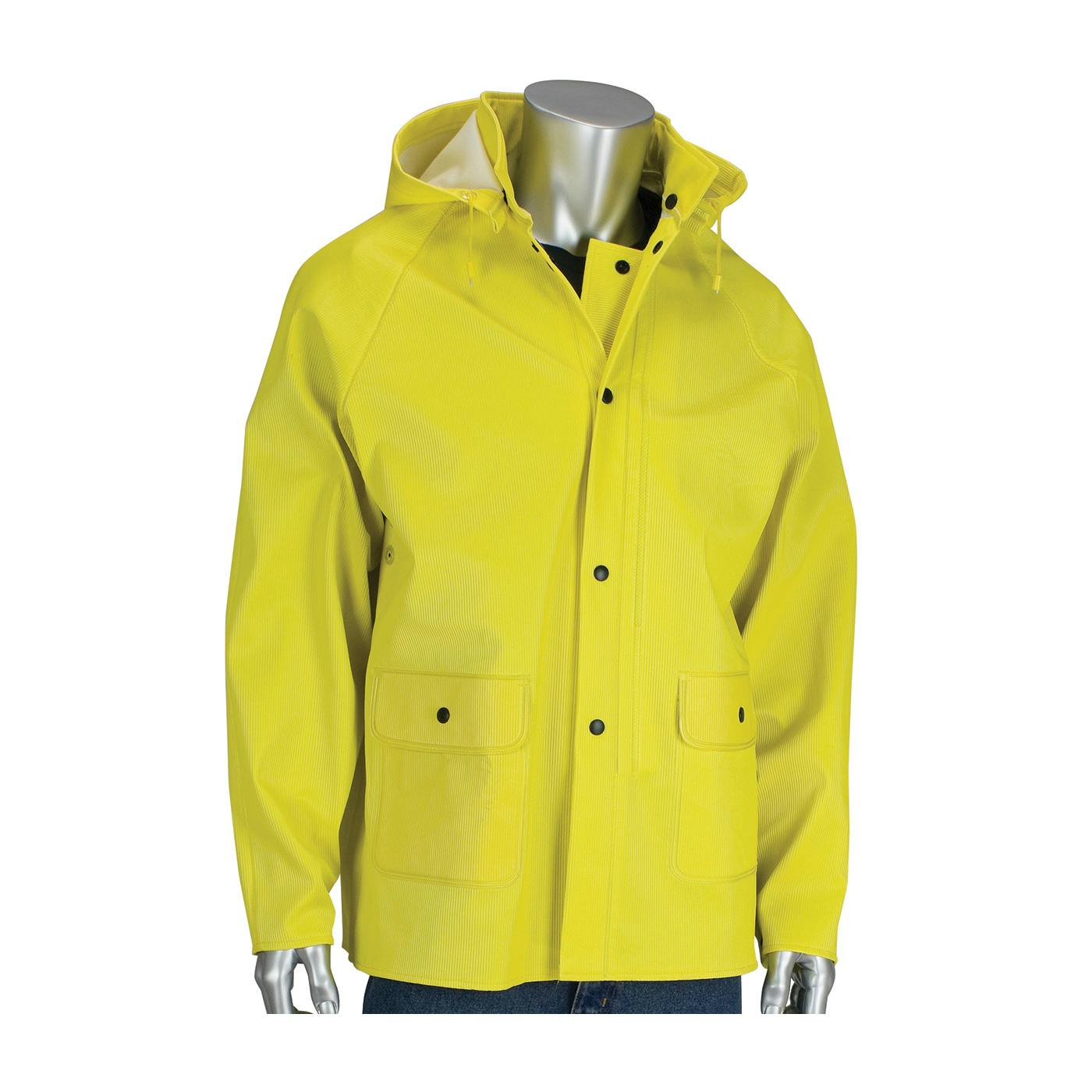 Ribbed PVC Jacket with Hood - 0.65 mm, Yellow (201-650J)_0