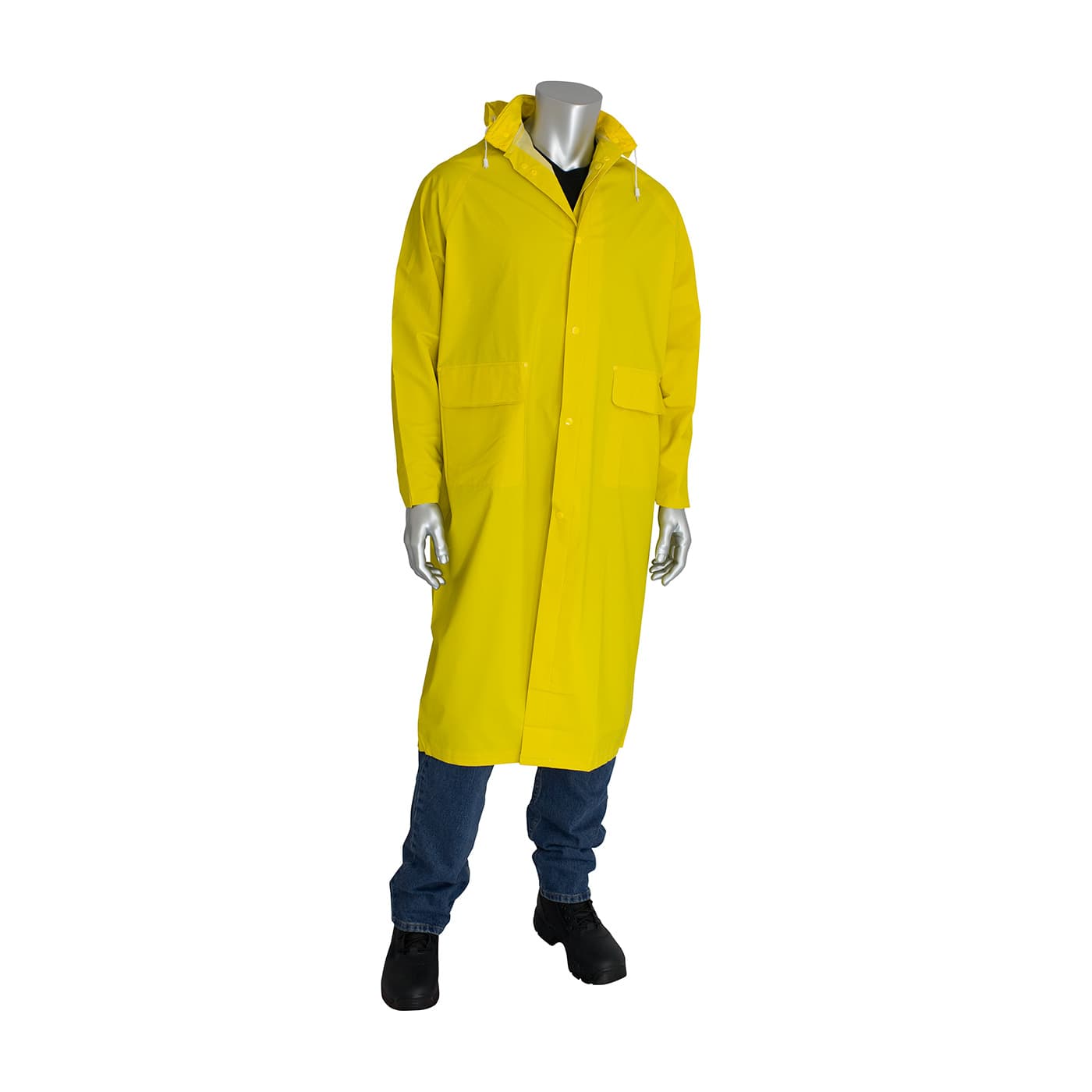 Premium Two-Piece 48 inch Treated Raincoat - 0.35 mm, Yellow (205-300FR)