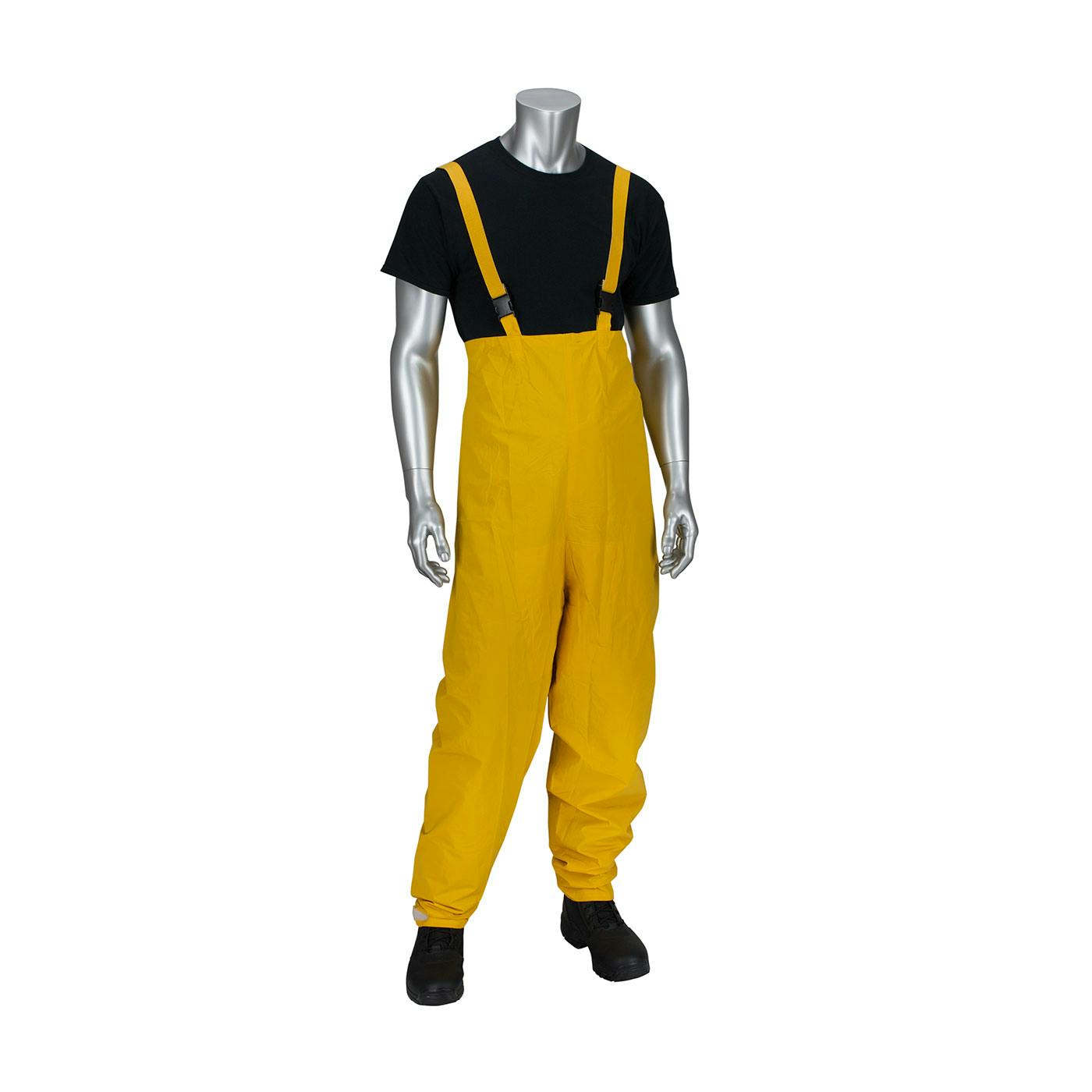 PVC Jacket with Hood and Bib Overalls - 0.35 mm, Yellow (205-375FR)