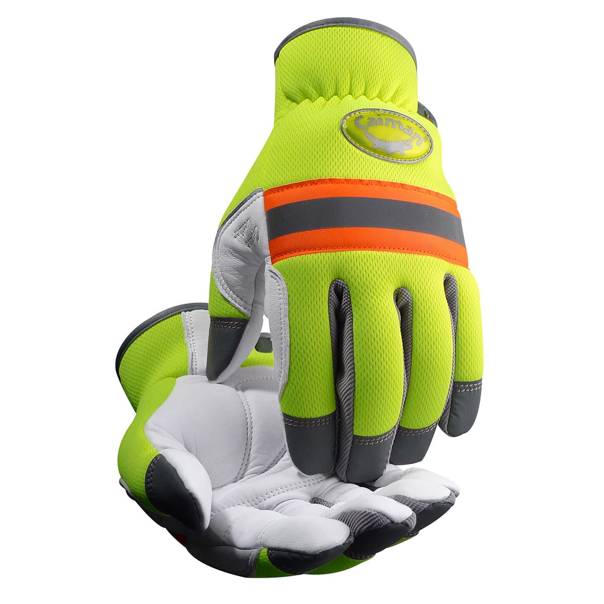 Caiman MAG Multi-Activity Glove with Sheep Grain Leather Palm and Hi-Vis Yellow Padded Back (2908)