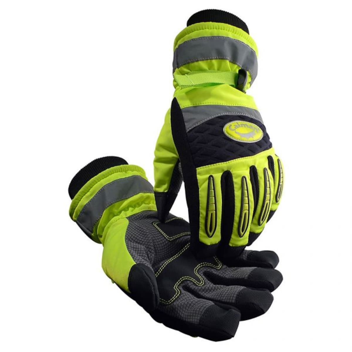 Caiman Synthetic Leather Patch Palm Glove with Hi-Vis Polyester Back - Heatrac Insulation (2991)