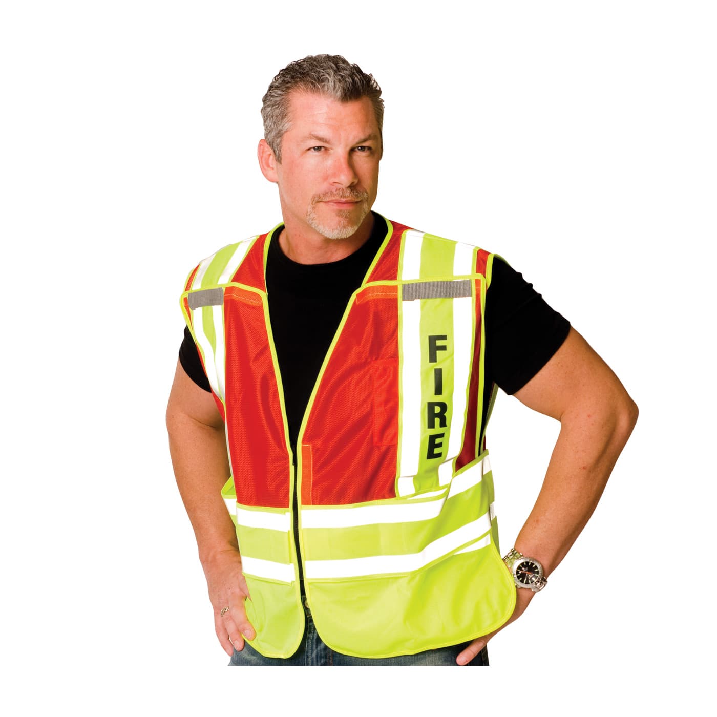 ANSI Type P Class 2 Public Safety Vest - FIRE Logo, Red (302-PSV-RED)_2